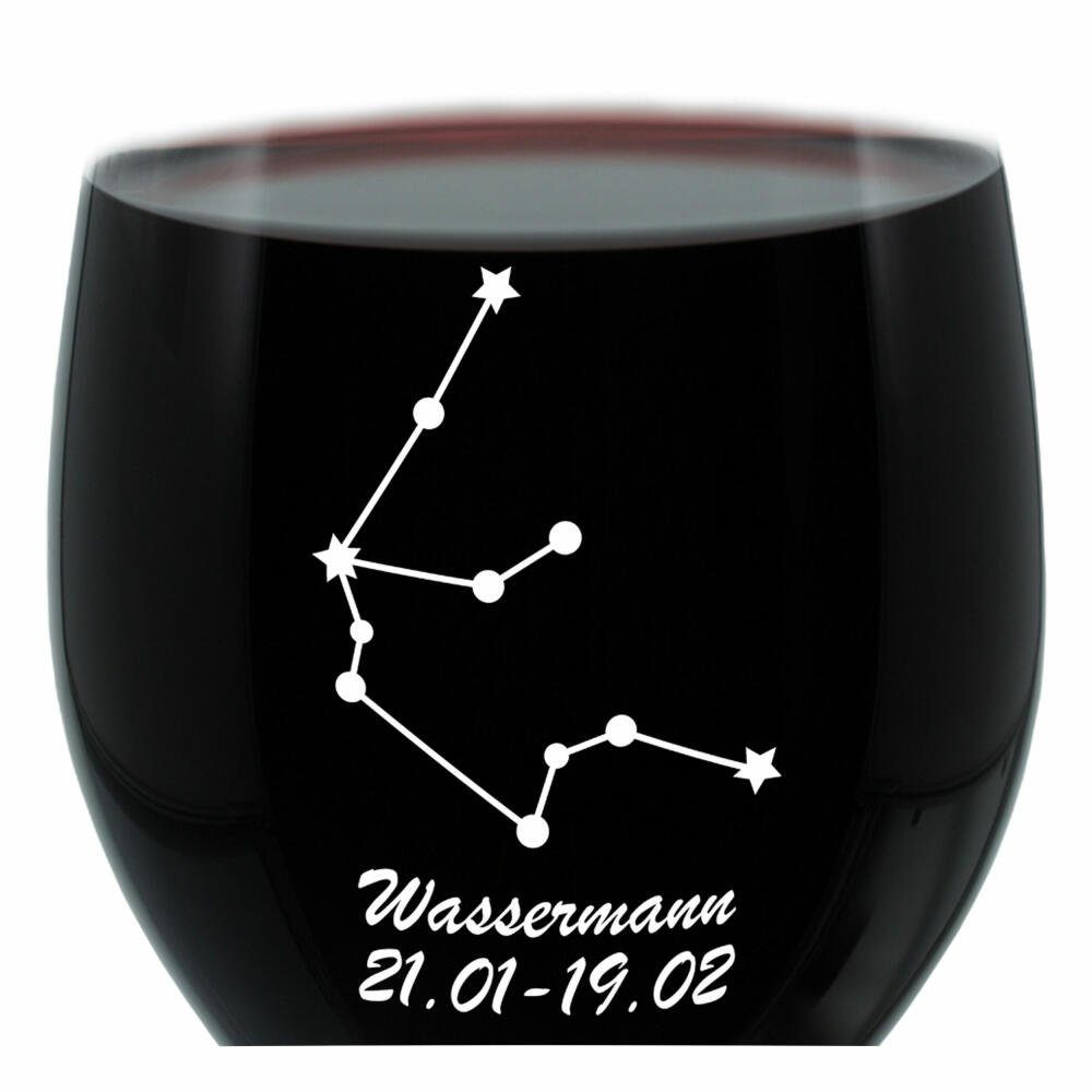 LEONARDO Weinglas Sternbild Wassermann, Glas, lasergraviert