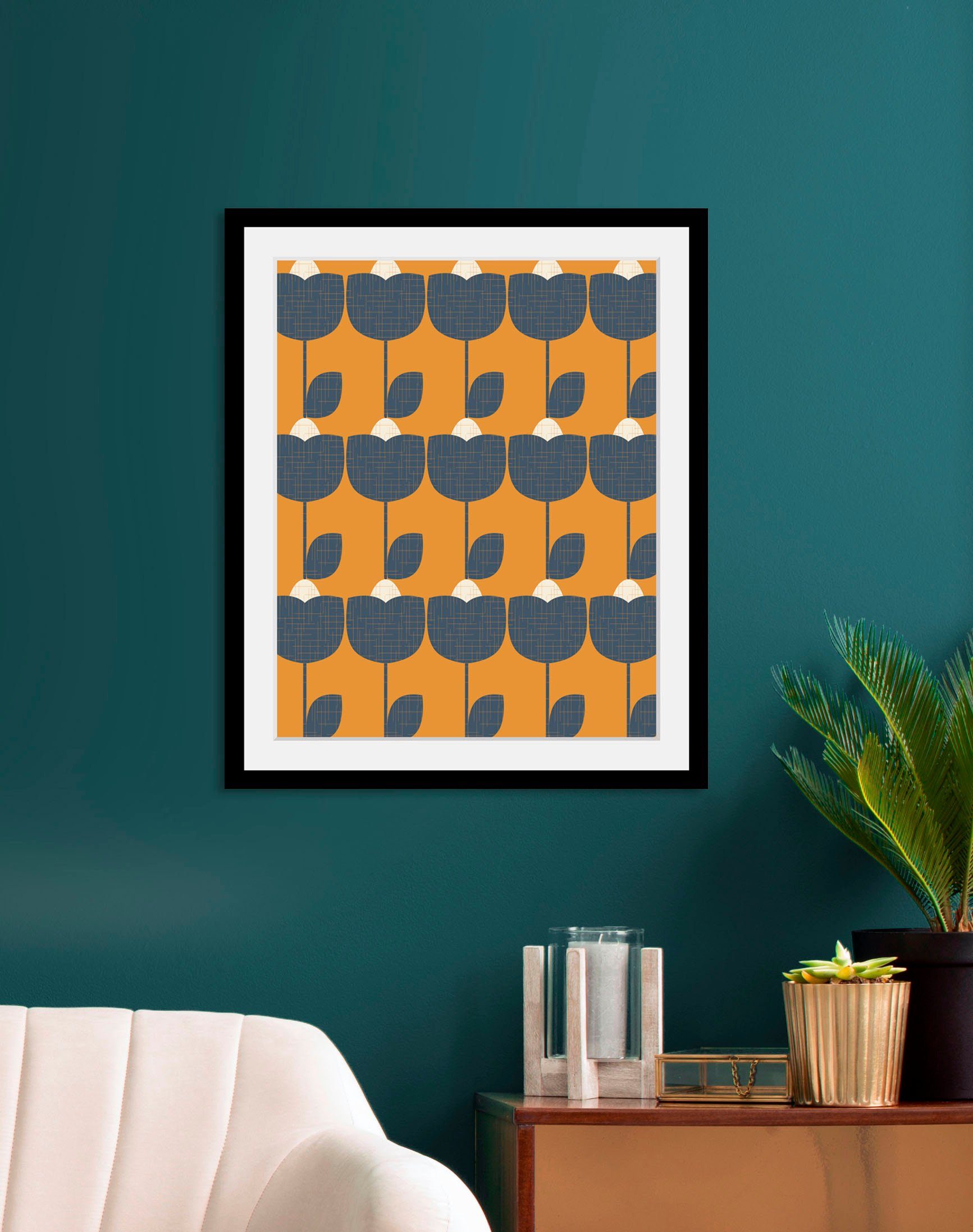 queence Bild Billie, Abstrakt, Figuren, Kunst, Zeichen (1 St), HD Premium Poster-Druck inkl. Holzrahmen