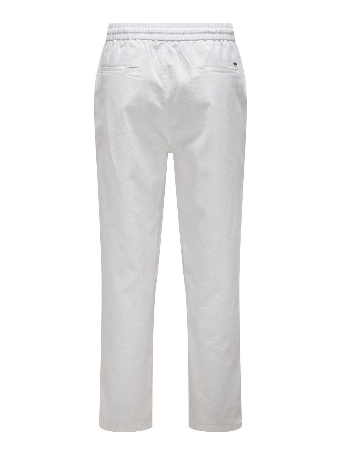 ONLY & SONS Schlupfhose ONSSINUS LOOSE 0007 COT LIN PANT NOOS Baumwolle mit Leinen, locker geschnitten