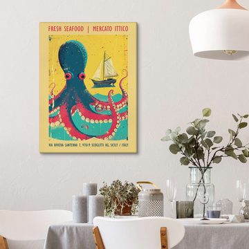 Posterlounge Leinwandbild Frank Daske, Fresh Sea Food, Mercato Ittico, Mediterran Illustration