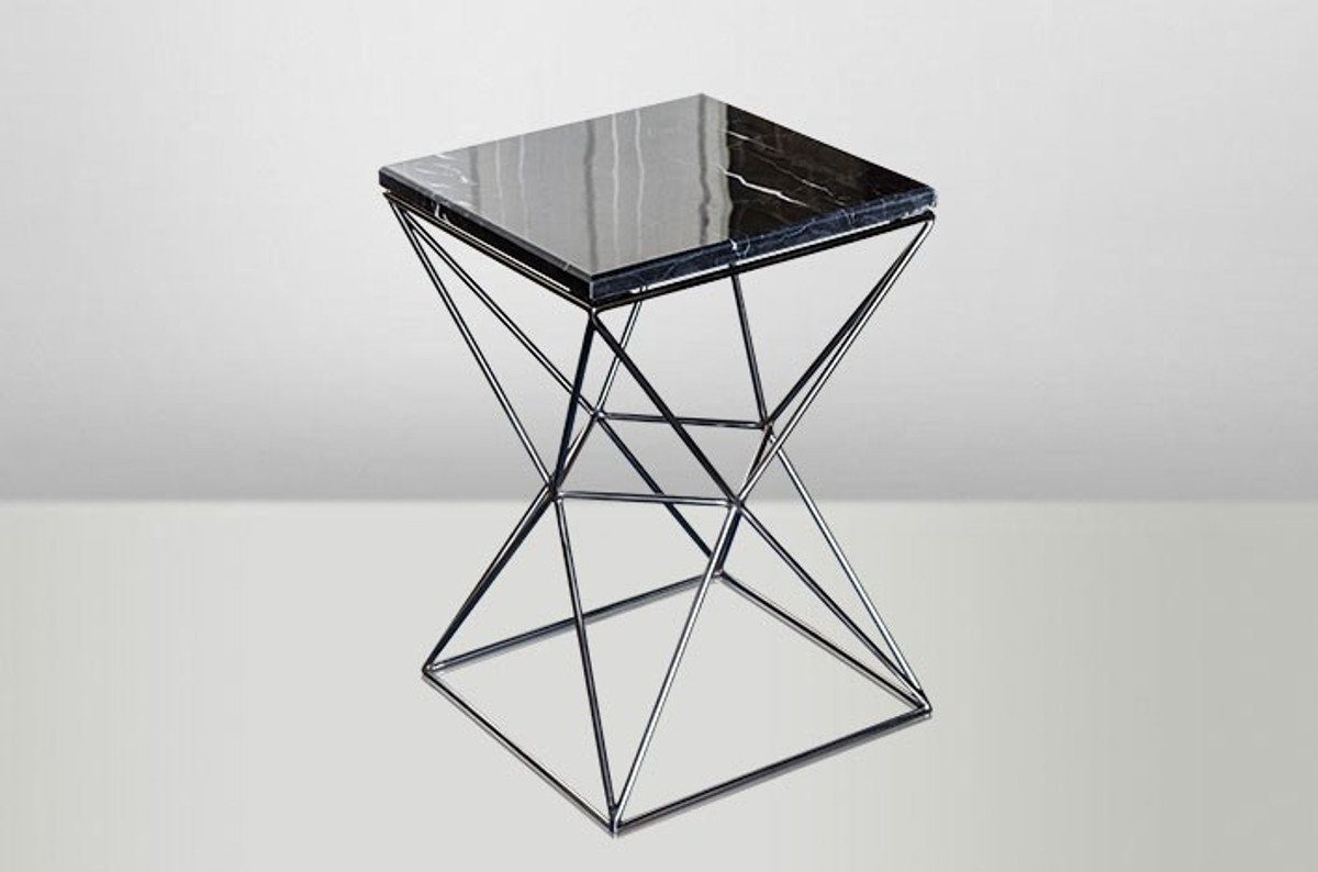 - 35 Deco Beistelltisch Art Tisch 35 Beistelltisch Marmor Casa Blumentisch x Padrino / Jugendstil cm- Möbel Metall Schwarz