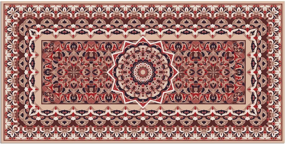 Läufer Küchenläufer Vintage Perser rot beige rutschfester Flur Teppich, matches21 HOME & HOBBY, rechteckig, Höhe: 5 mm, Waschbarer Küchenteppich 60x120 cm für Küche, Schlafzimmer
