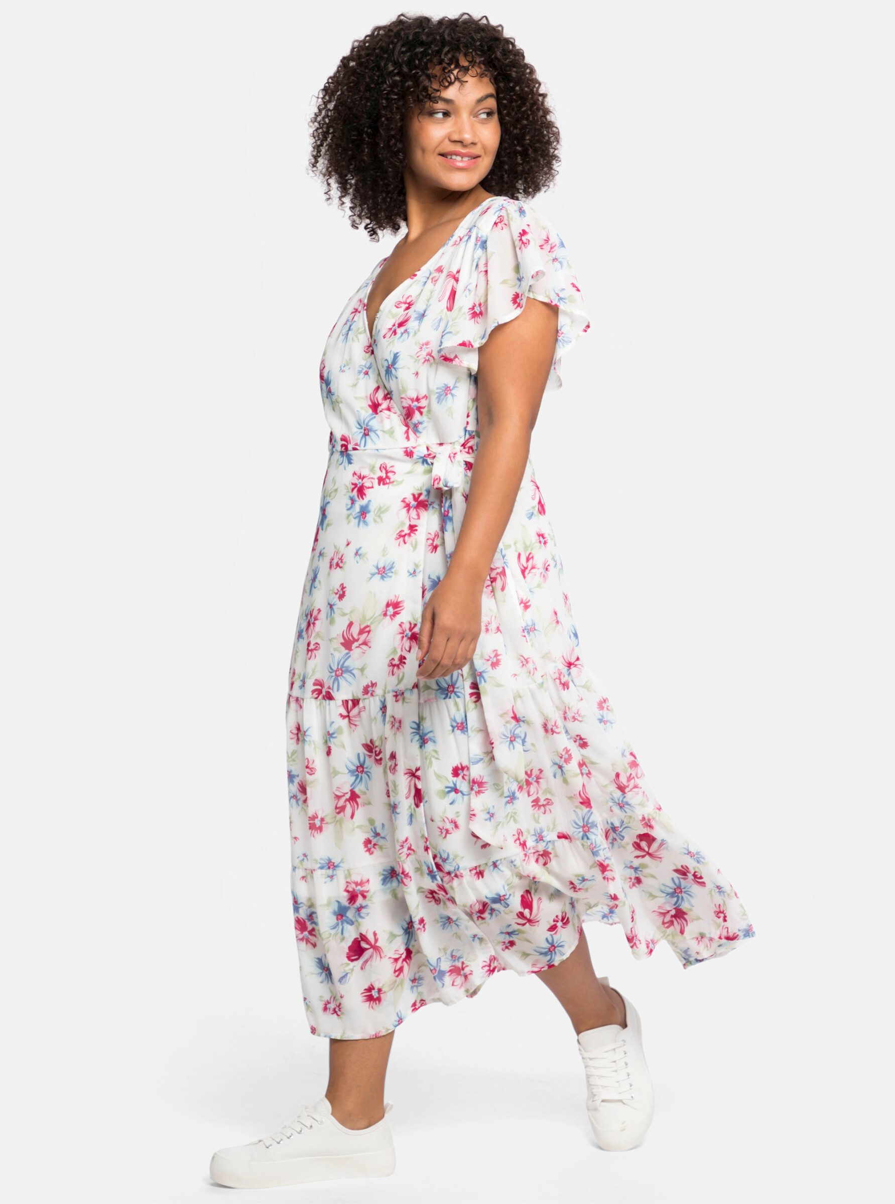 sheego by Joe Browns Etuikleid Chiffonkleid Kurzarm günstig online kaufen