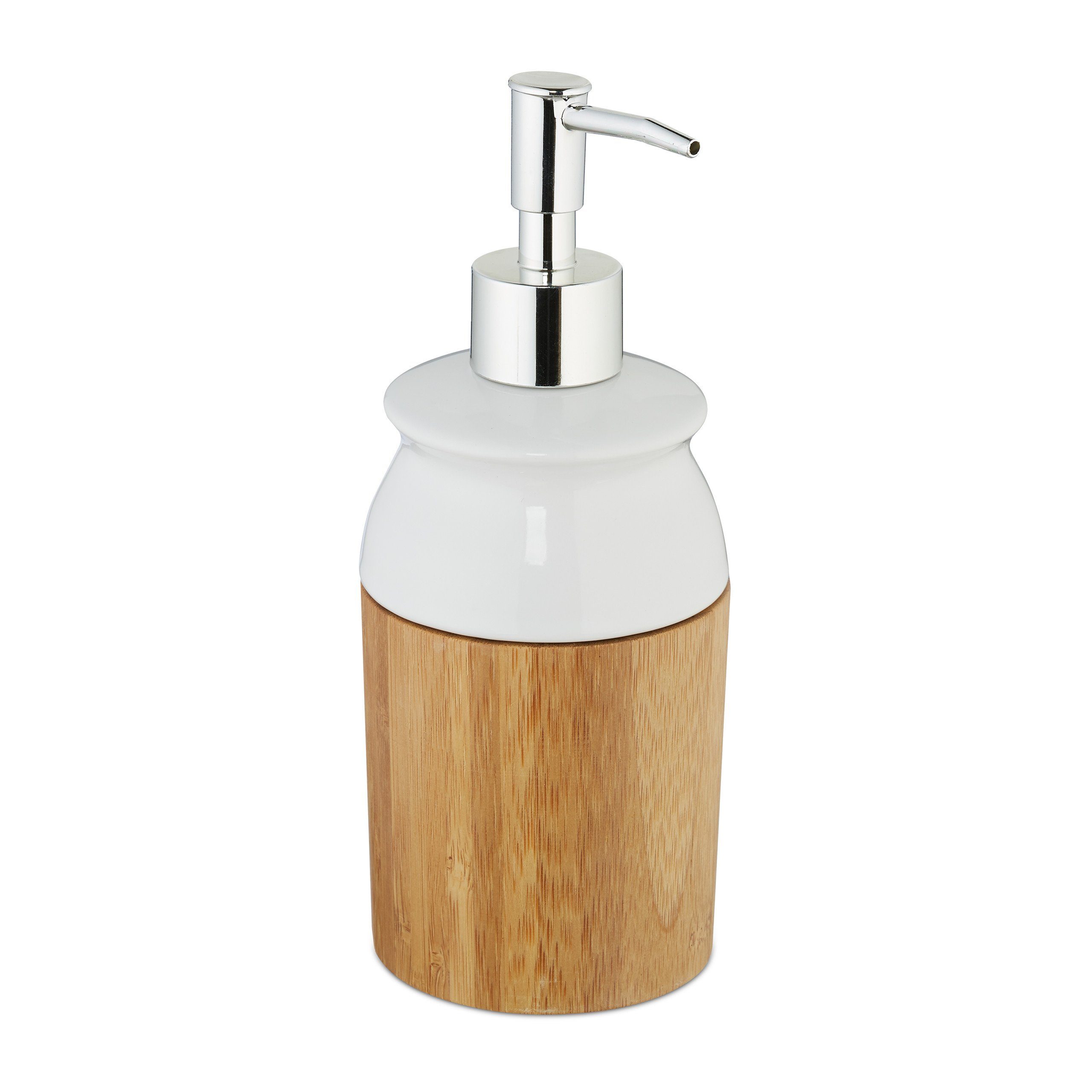 relaxdays Seifenspender 2 x Seifenspender Bambus günstig online kaufen