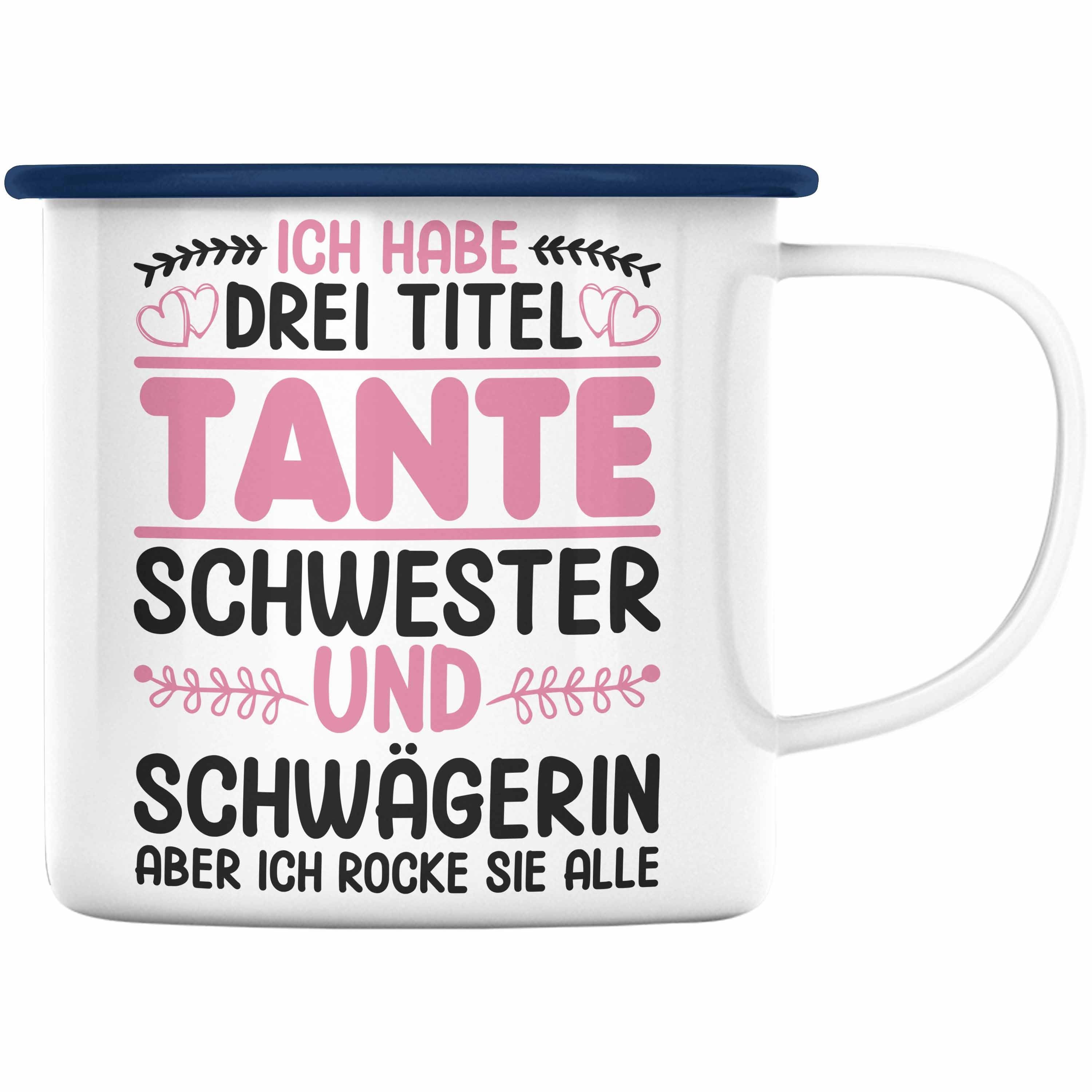 Drei Geschenk Schwägerin Thermotasse Trendation Patentante Blau Patentante Tante Trendation Beste Tasse Emaille Titel - Geschenkidee Schwester