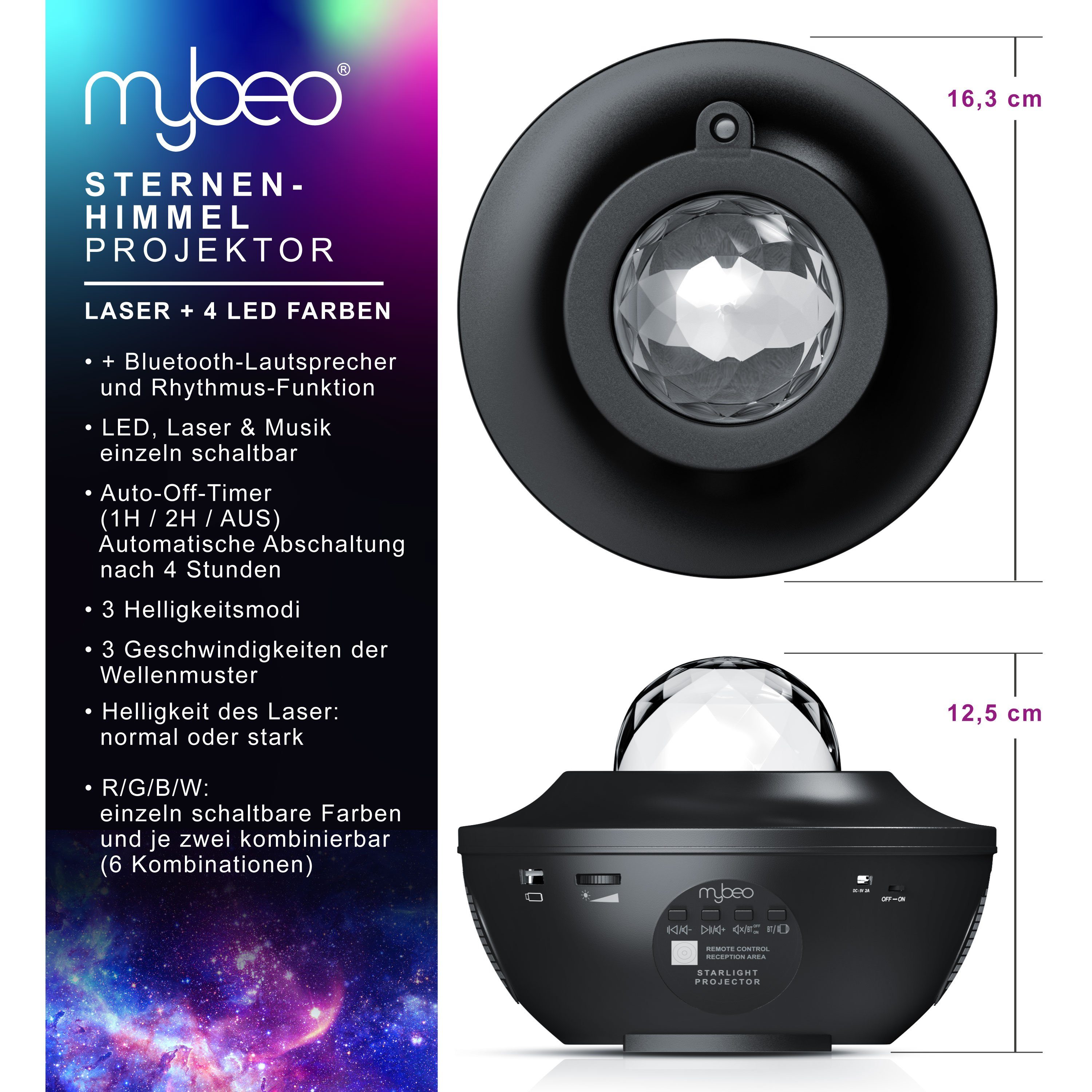 MyBeo LED-Sternenhimmel, Dimmfunktion, Ein-/Ausschalter, Farbwechsel, LED f günstig online kaufen