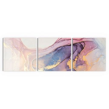 DEQORI Glasbild 'Marmorgrafik in Pastell', 'Marmorgrafik in Pastell', Glas Wandbild Bild schwebend modern