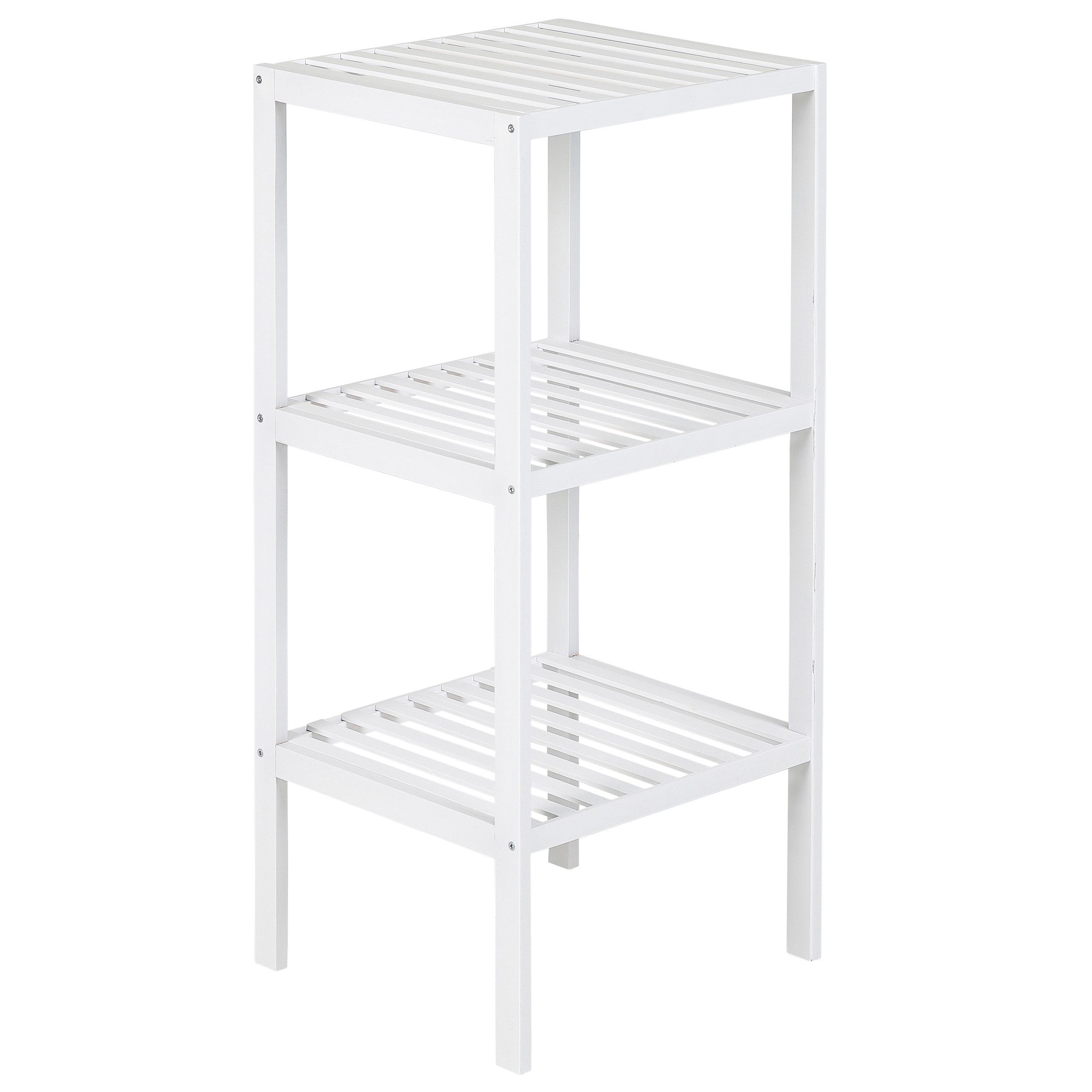 axentia Regal Bambus, Standregal, Holzregal, weiß, günstig online kaufen