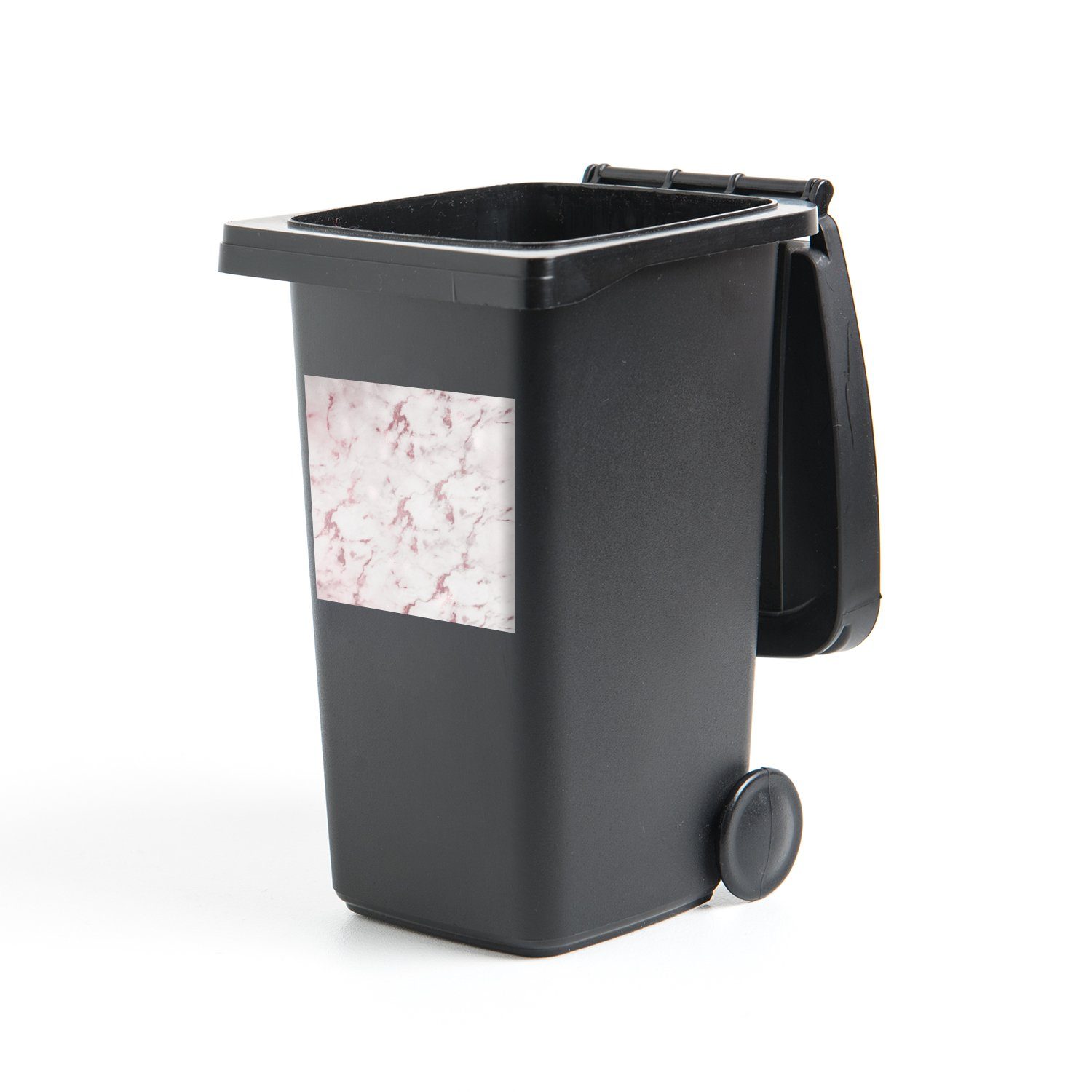 MuchoWow Wandsticker Marmor - Rose - Schick - Design (1 St), Mülleimer-aufkleber, Mülltonne, Sticker, Container, Abfalbehälter