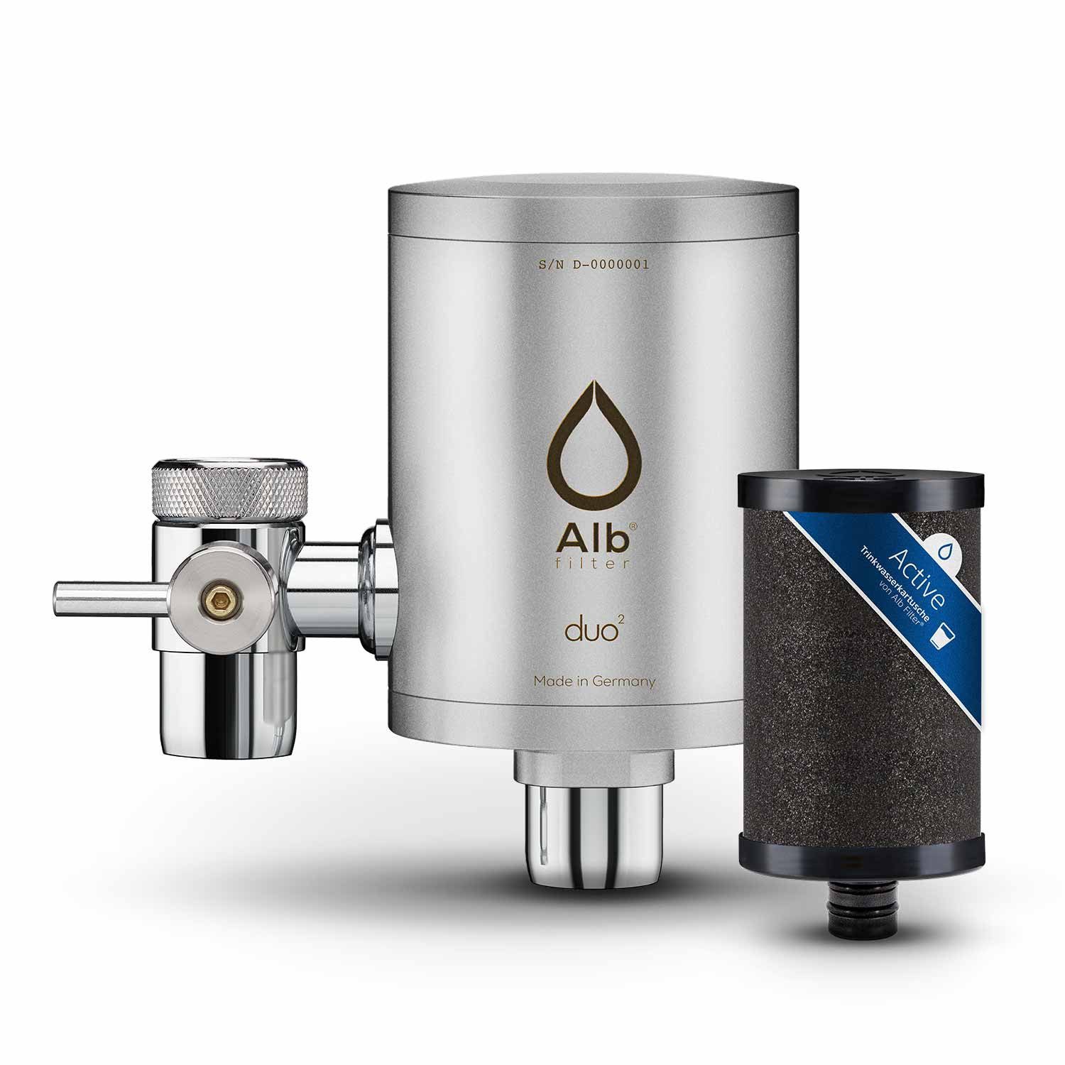 Alb Filter Wasserhahnfilter Duo Active Trinkwasserfilter, reduziert Schadstoffe, mit Aktivkohle, Made in Germany, Edelstahl