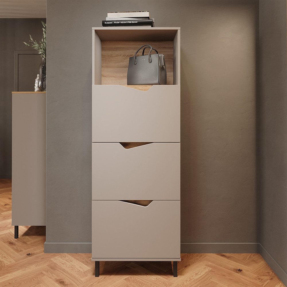 Vicco Kommode Marelle, Grau/Artisan, 60 x 169.5 cm mit 4 Fächern (1 St)