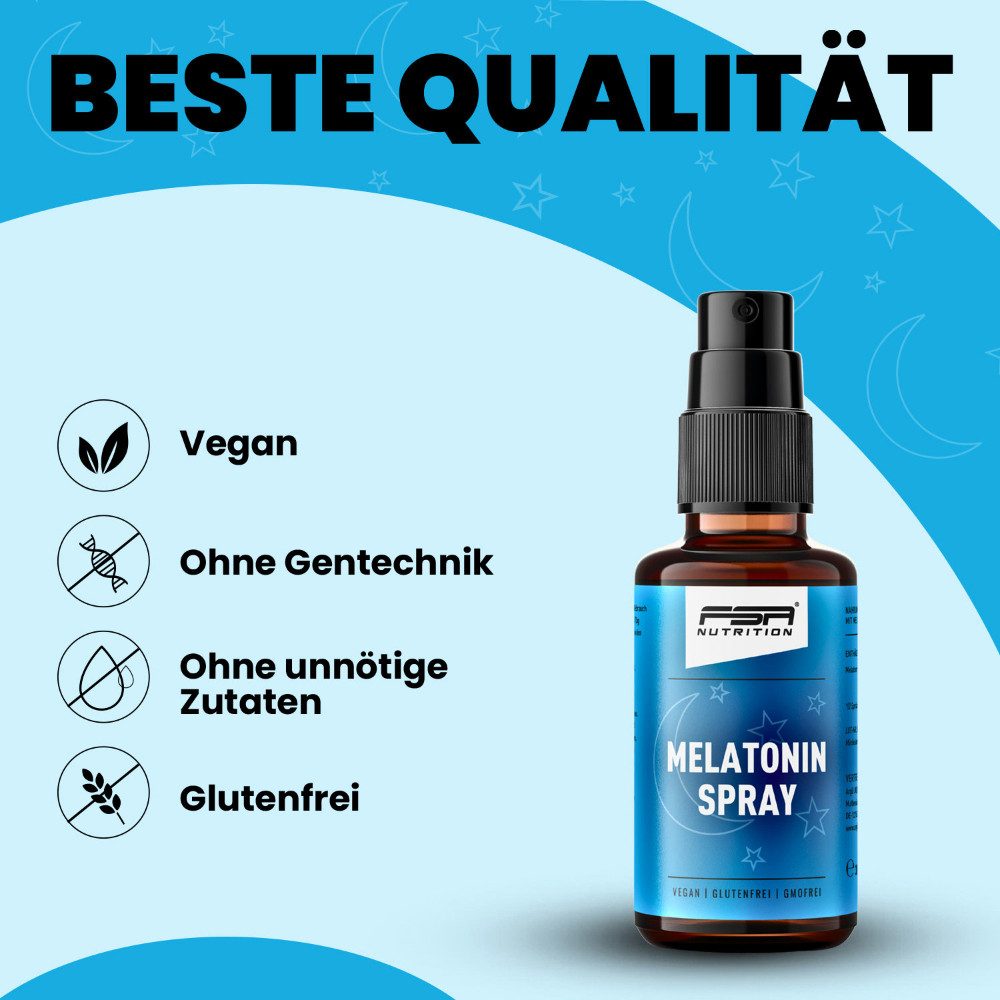FSA NUTRITION Melatonin Einschlafspray 1 mg auf Wasserbasis & ohne Alkohol Spray, 30 ml