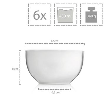SÄNGER Dessertschale Sunfort Dessertschalen Set, Weiß, Porzellan, (Set, 6-tlg), rundes Design