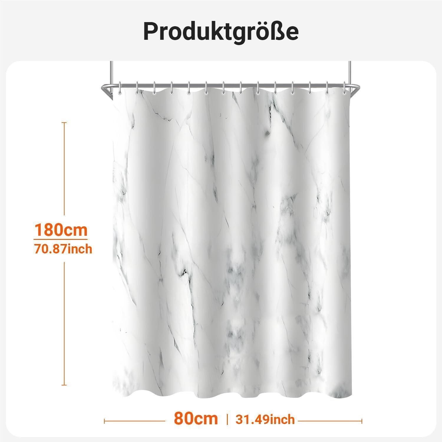 LuxusKollektion Duschvorhang Duschvorhang 80x180cm Marmor Textil Multi 143 H180 x B80 cm (1er Pack)