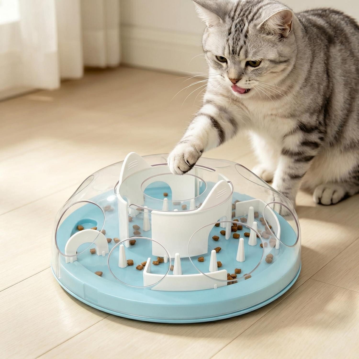 LuxusKollektion Fummelbrett Katzenspielzeug Intelligenz Blau, Kunststoff