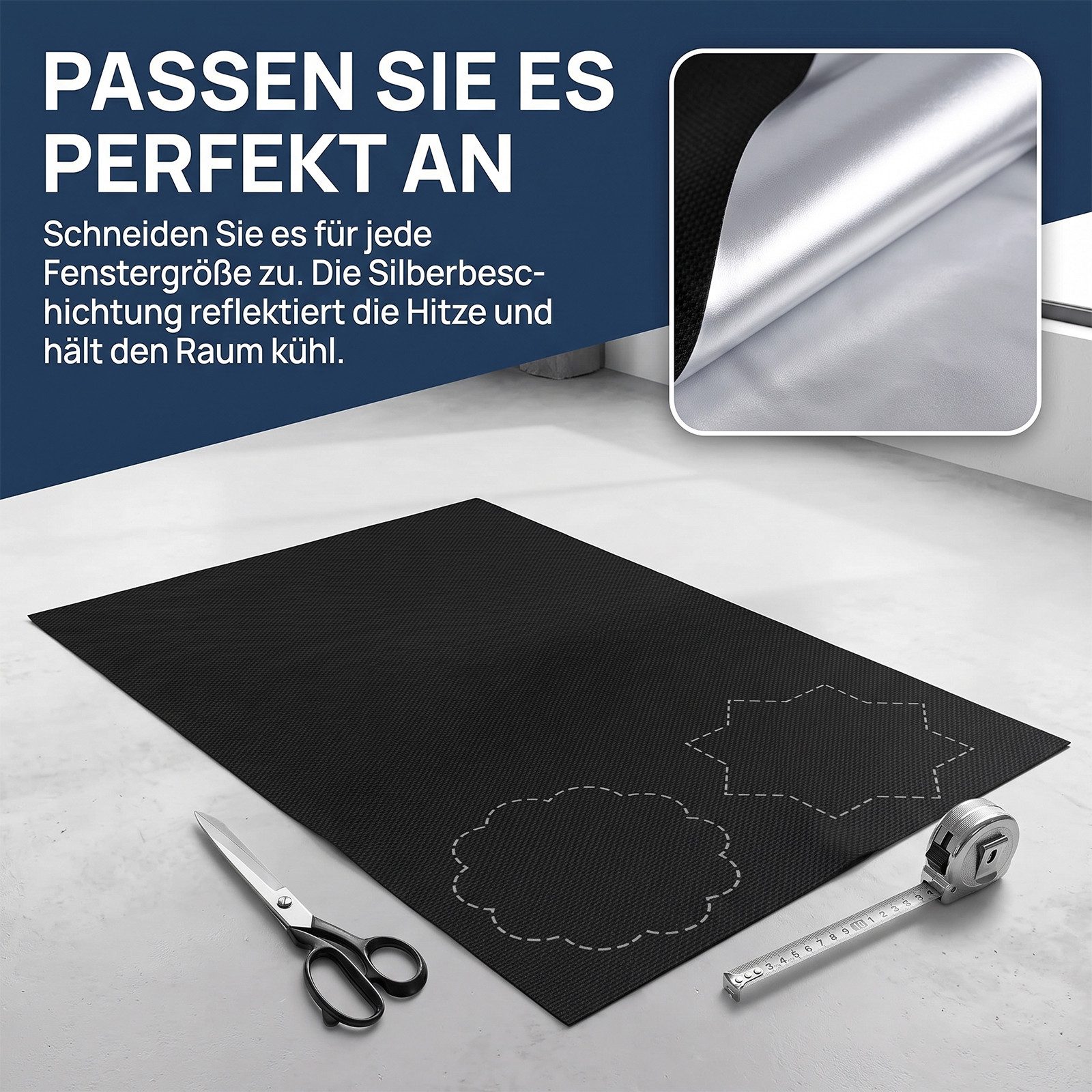 Verdunklungsrollo Fenster Verdunkelung Magnetisch 100X145CM, AKKEE, Magnetisch, Verdunklungsstoff Verdunkelungsrollo Magnetverschluss ohne Bohren – Bild 5 von 5