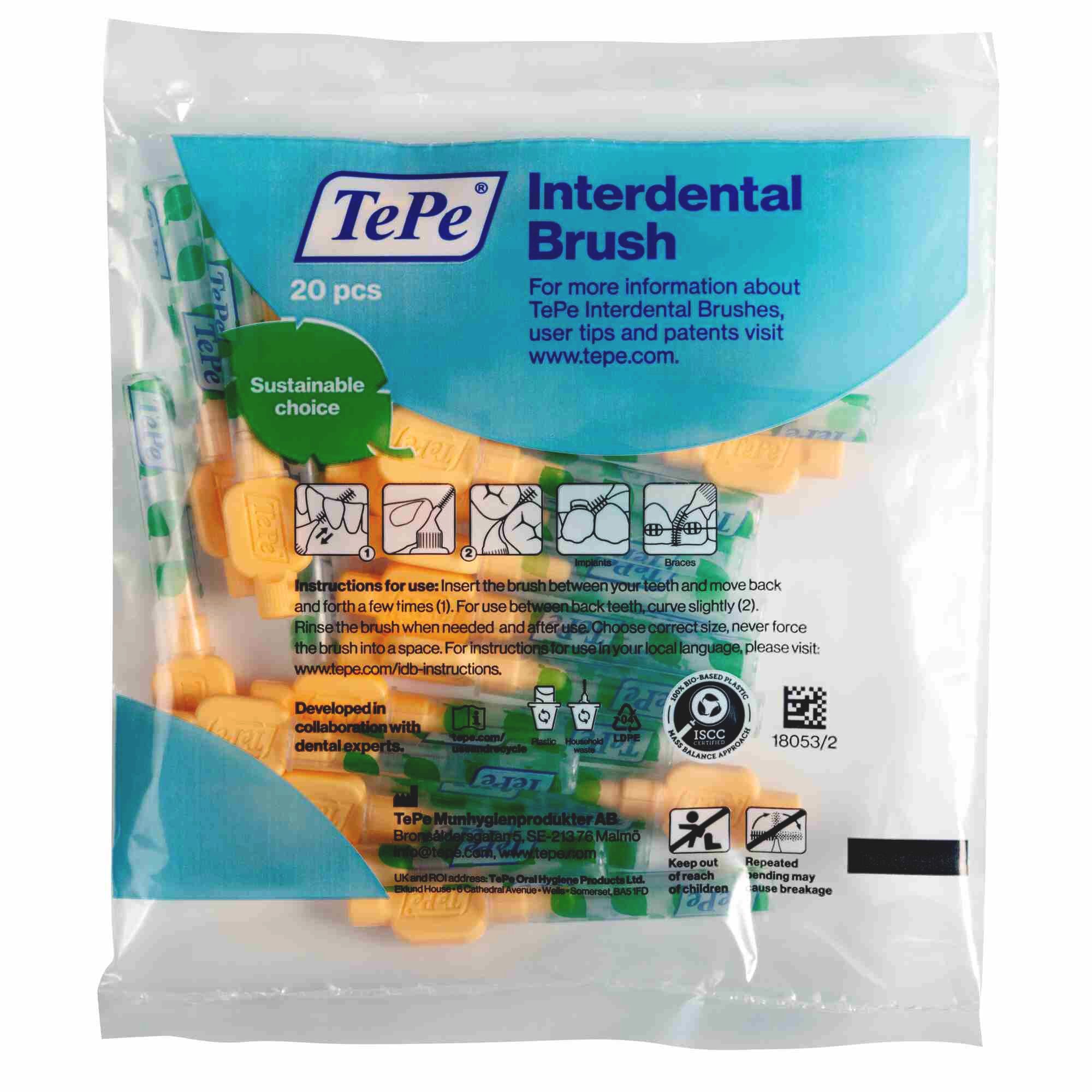 TePe Interdentalbürsten 20 Stück extra Soft Zahnreinigungsstäbchen aus Schweden