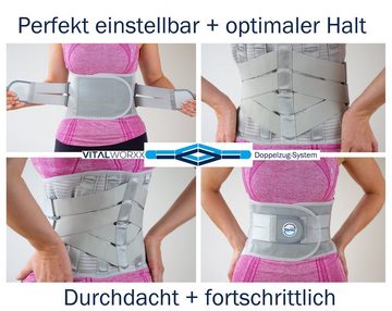 VITALWORXX Rücken Stützgürtel mit Doppelzugsystem - präzise einstellbare Stützwirkung