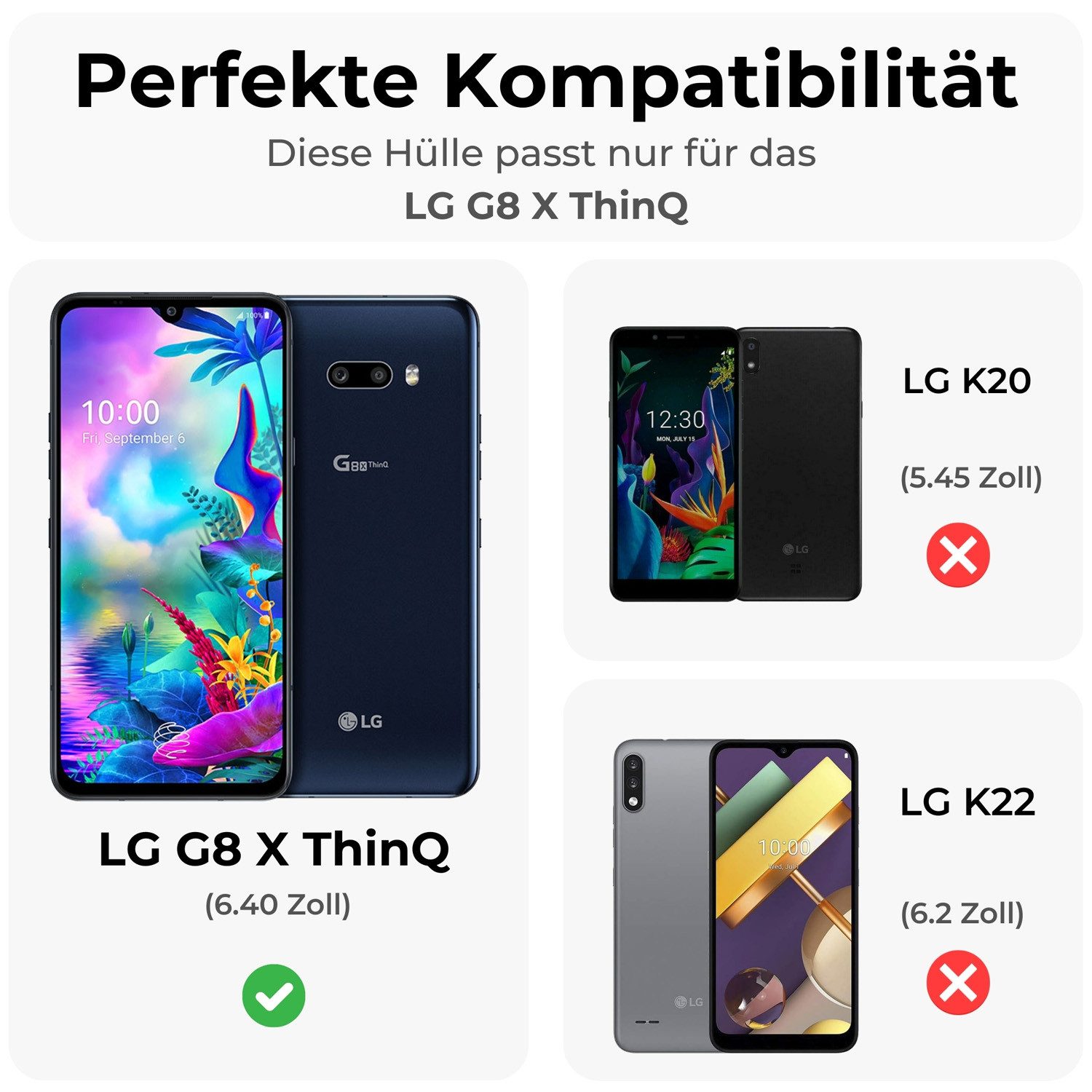 betterfon Handyhülle Carbon Hülle für LG Backcover TPU Silikon Bumper, Carbon-Look – stoßfestes Case mit Air-Cushion & Metall-Optik