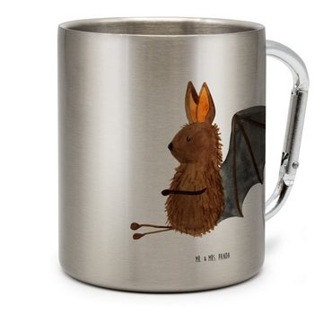 Mr. & Mrs. Panda Tasse Fledermaus Sitzen - Transparent - Geschenk, lustige Sprüche, Tiere, O, Edelstahl, Stilvolle Motive