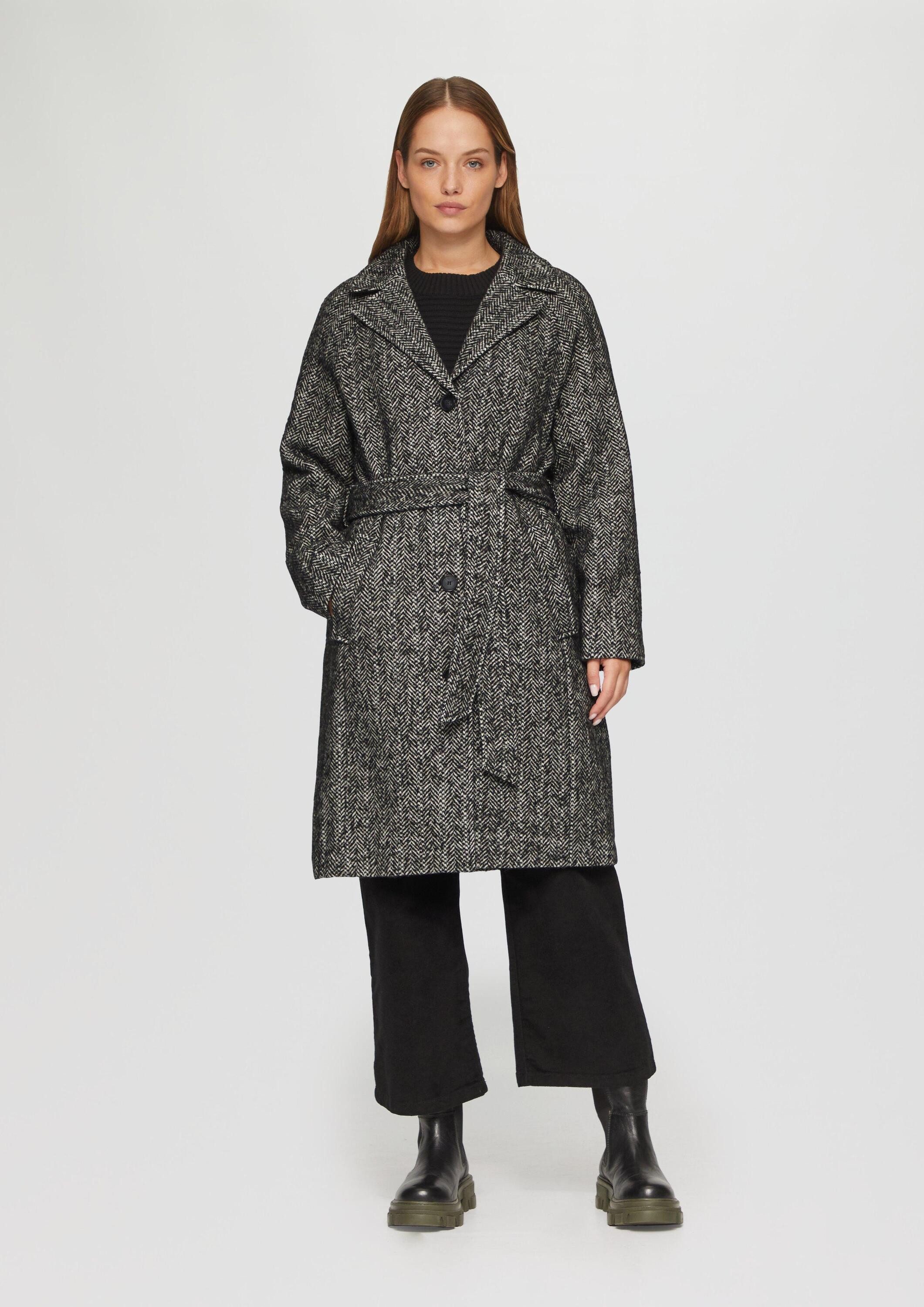 s.Oliver Funktionsmantel Outdoor-Mantel Wollmix-Mantel mit Bindegürtel günstig online kaufen