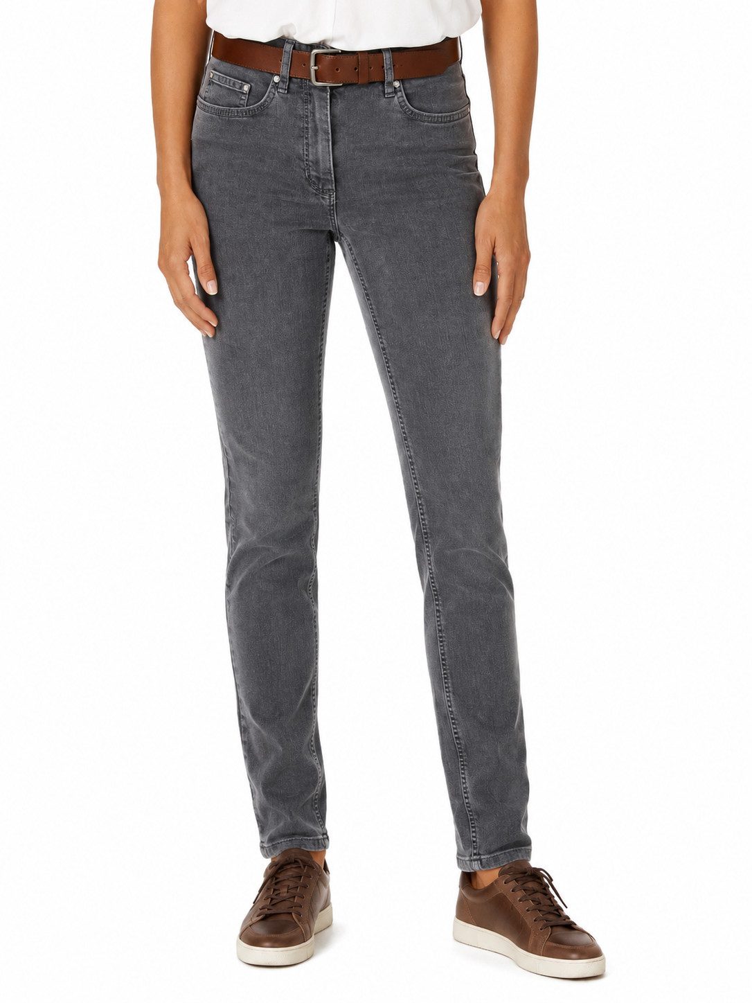 STARK DIE HOSE Stretch-Jeans CORA-Damen Stretch Jeans mit Dehnbund,5-Pocket,schlanker Oberschenkel OEKO-TEX® Standard -zertifiziert und zugleich MADE IN EUROPE