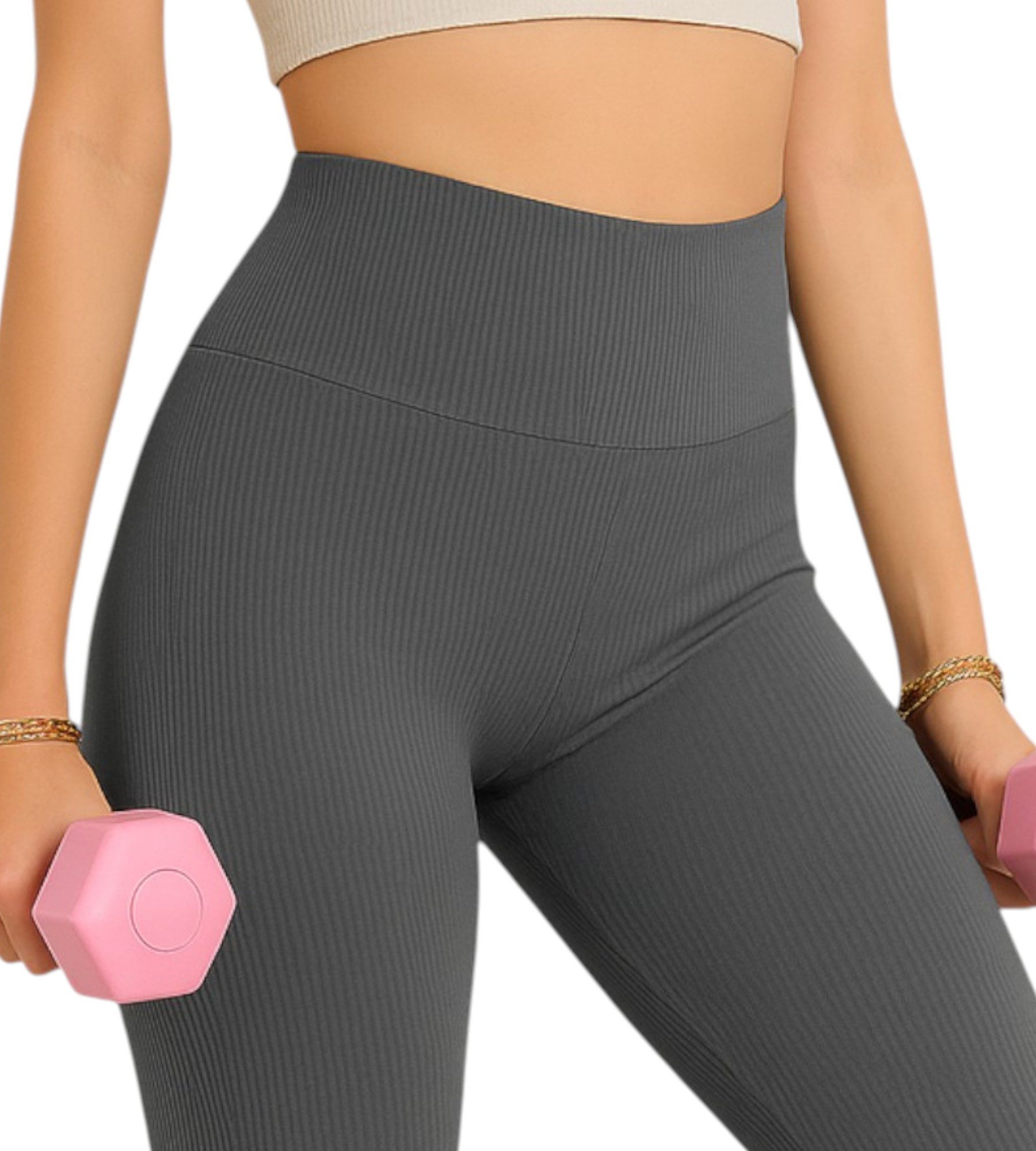 fashionshowcase Leggings Damen Sport-Tights mit Shaping-Effekt und engem hohem Bund eng geschnitten für Shaping-Effekt – Bild 4 von 4