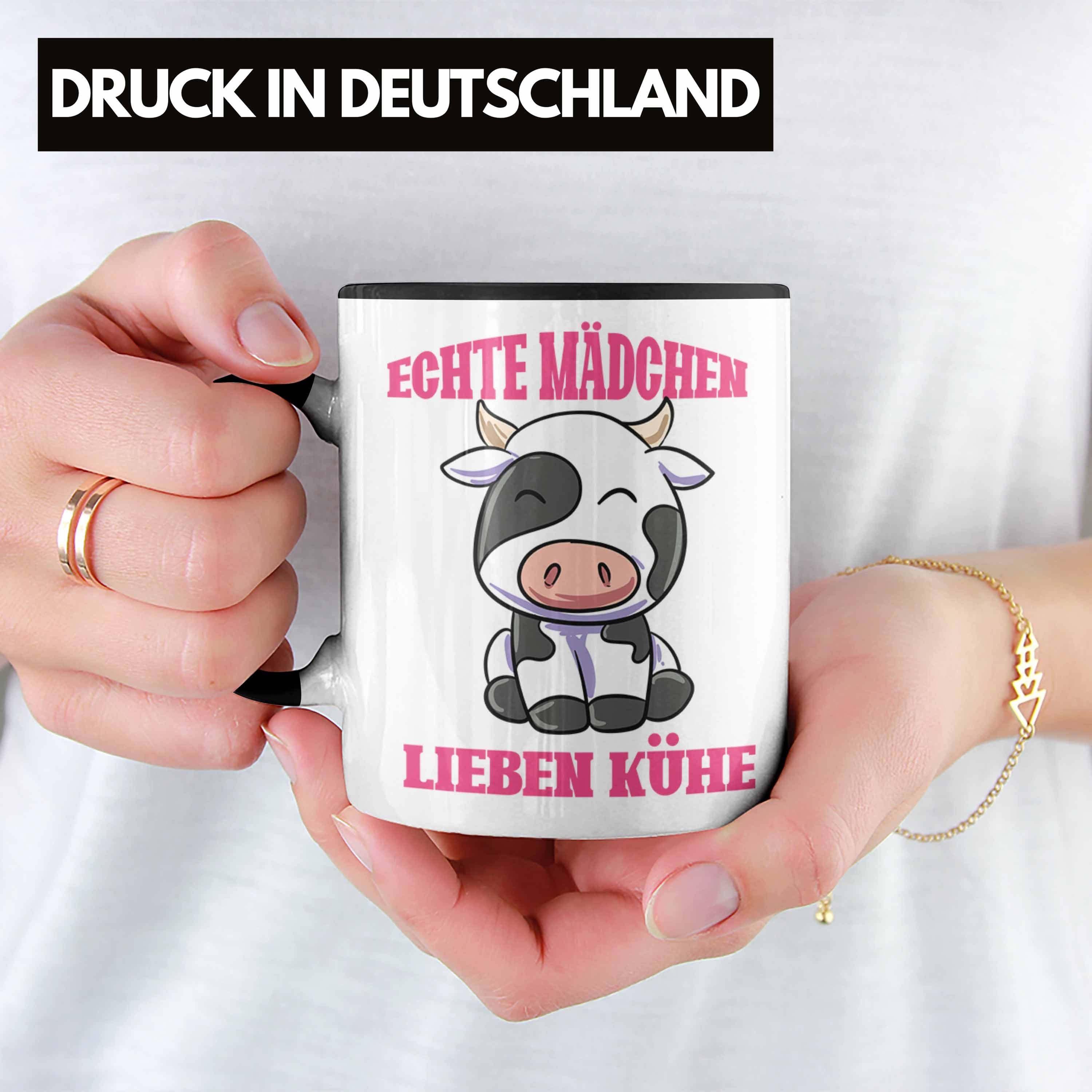 Trendation Lieben Kuh Echte Geschenk Kühe Schwarz Mädchen Landwirtin Bäuerin Tasse Gesch Tasse