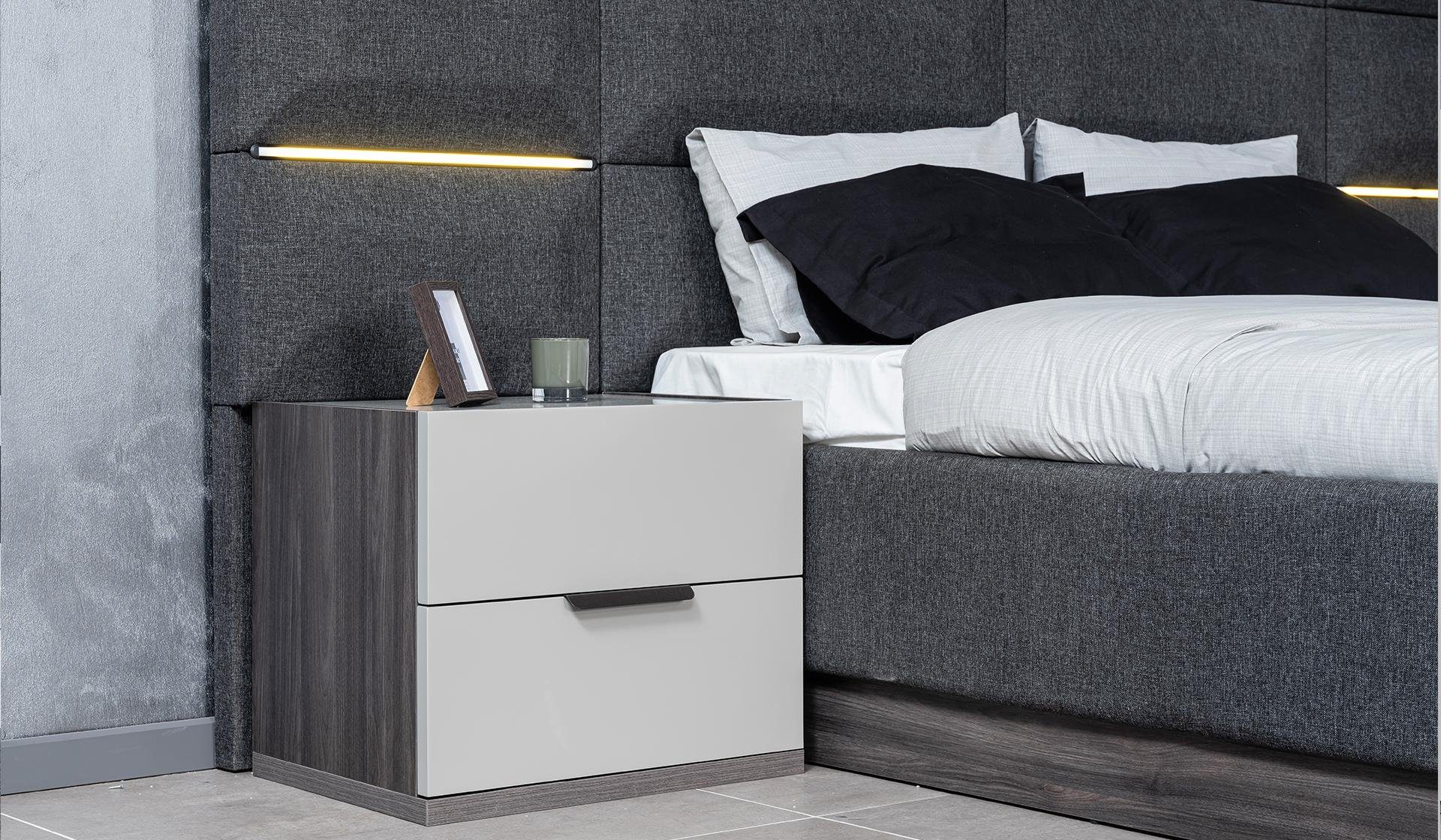 Schlafzimmer Kleiderschrank JVmoebel Bett Kommode Nachttisch Spiegel Möbel mit Schlafzimmer-Set,