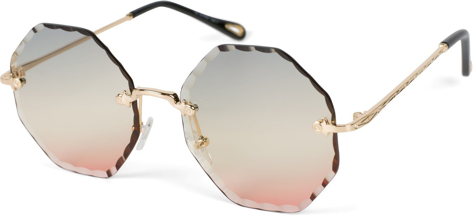 styleBREAKER Sonnenbrille (1-St) Grau-Apricot Glas Getönt Gold / Gestell Verlauf