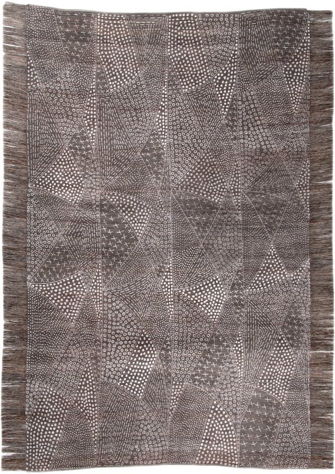 Teppich Chiya Tiama 2, DIE HAUSKUNST, rechteckig, Höhe: 4 mm, Flachgewebe,  handgewebt, mit Fransen