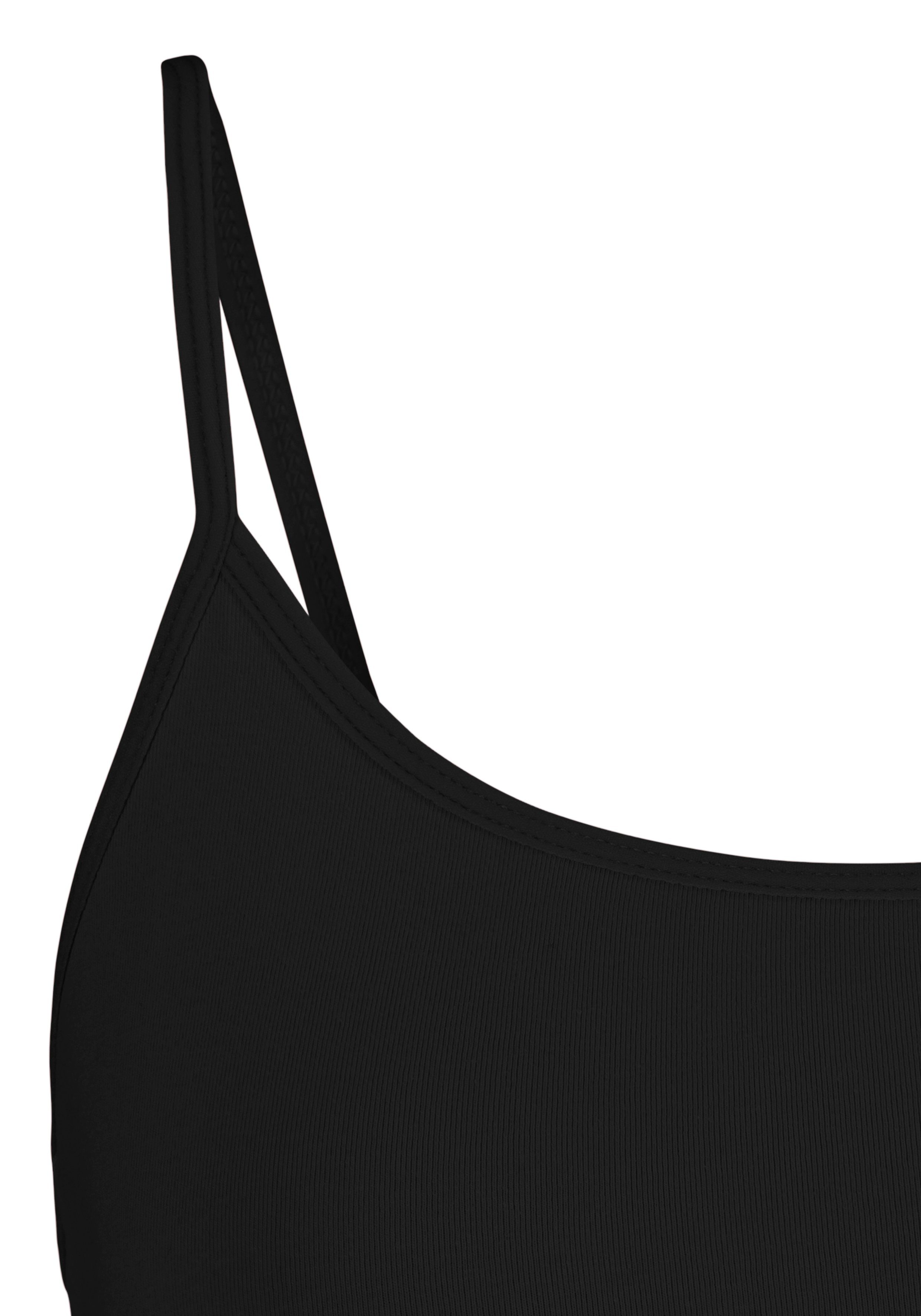 LASCANA Bustier aus elastischer (Packung, schwarz Baumwolle Stück) 2 2-tlg