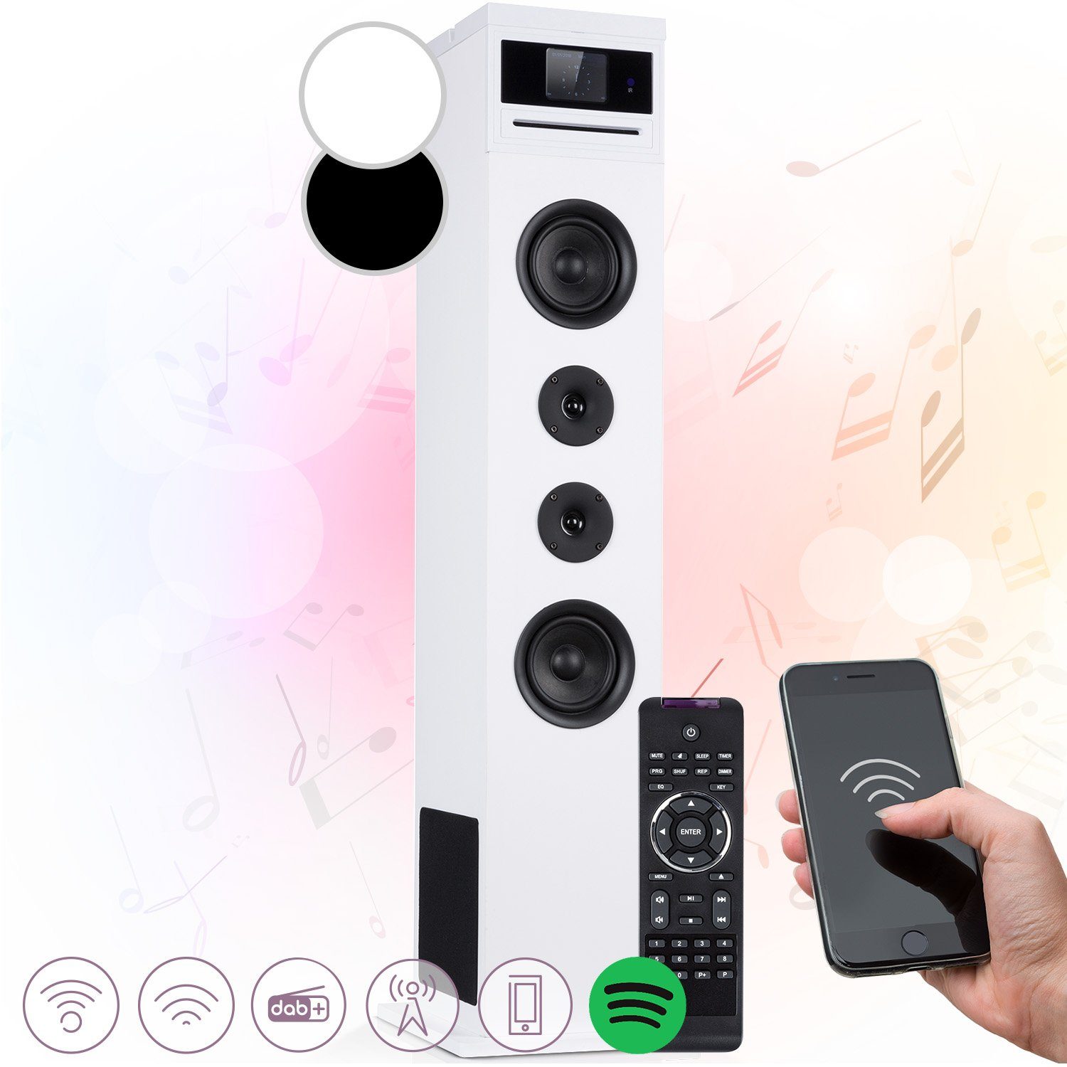 Auna Karaboom 100 Wifi Lautsprecher (Bluetooth;WLAN, 60 W)