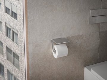 Keuco Badaccessoire-Set Plan, WC-Set, Toilettenpapierhalter mit Anti-Rutsch Einlage und