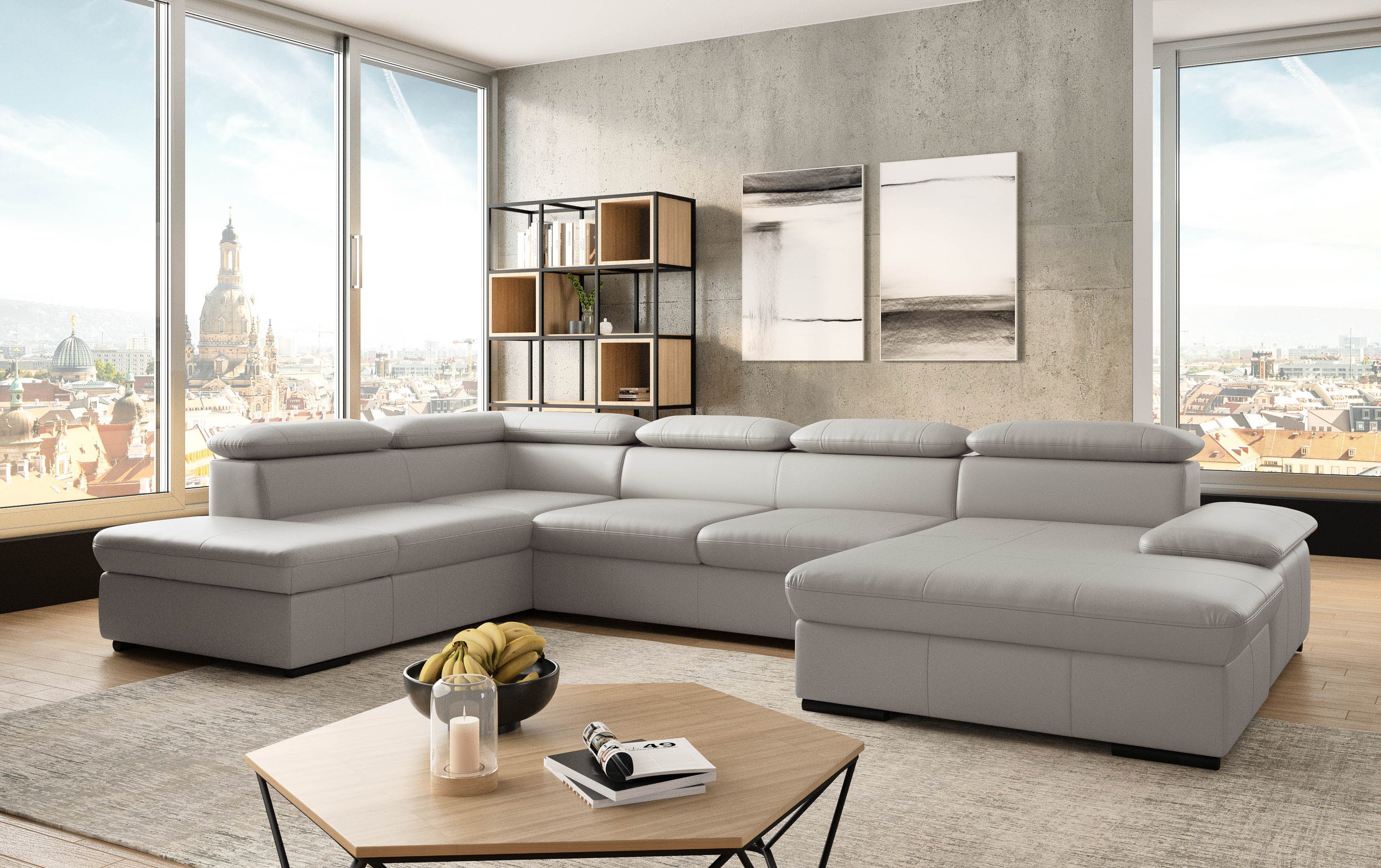 sit&more Wohnlandschaft "Alcudia U-Form" wahlweise mit Bettfunktion günstig online kaufen