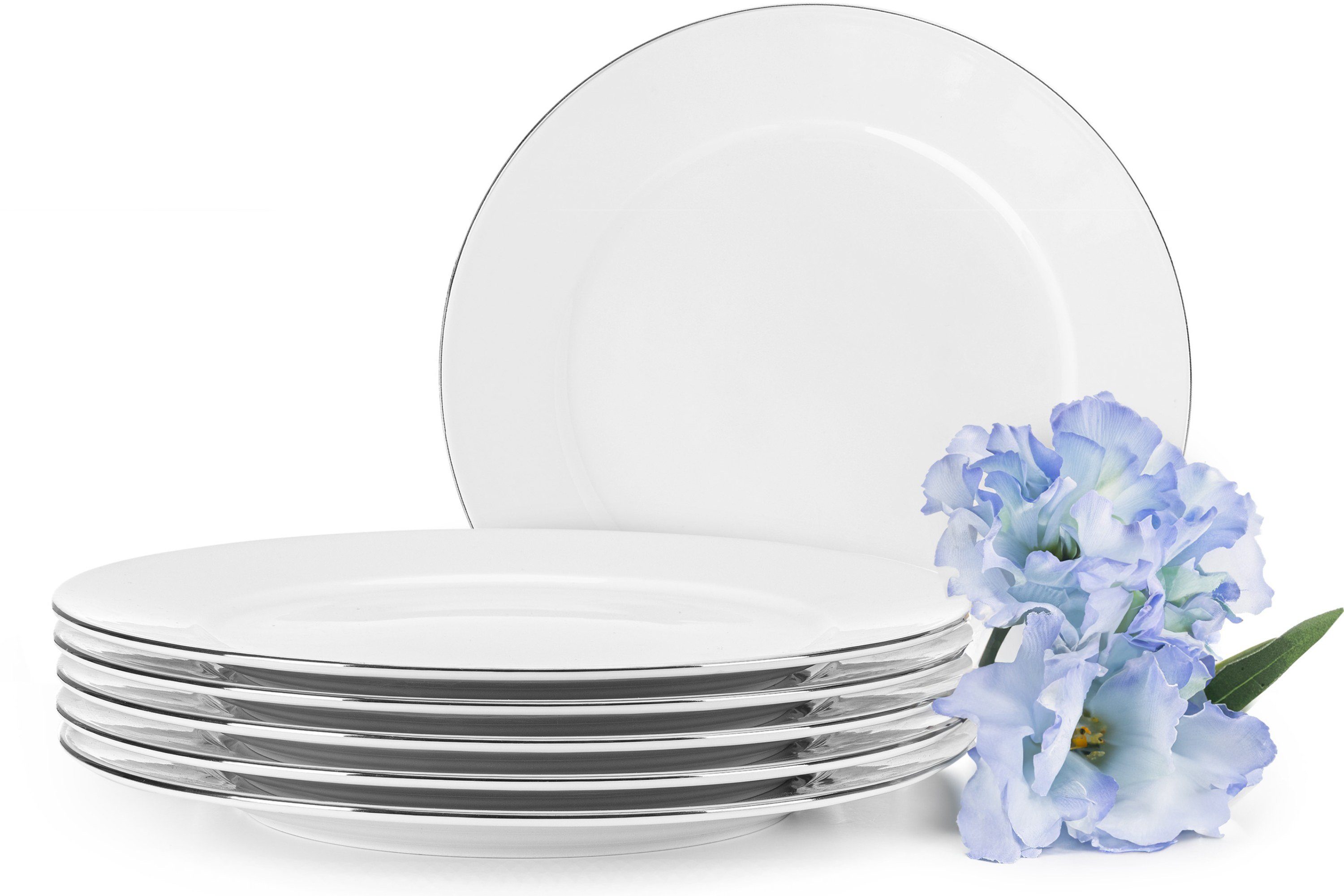 KONSIMO® Teller-Set MUSCARI Dessertteller (6-tlg), 6 Personen, Porzellan, Handwäsche, Rund