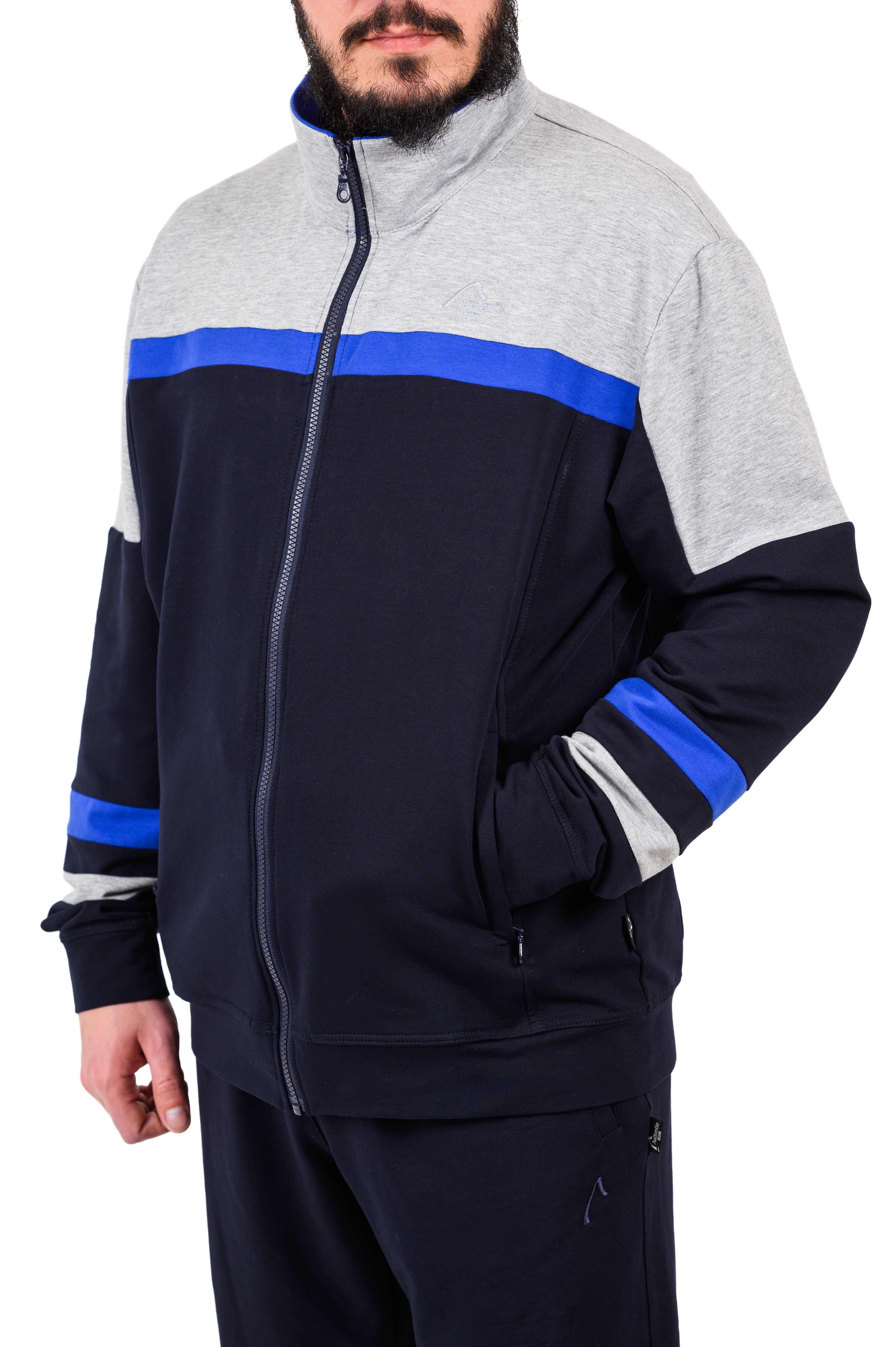 Authentic Klein Sportanzug Herren Sport und Freizeitanzug Marine - Silbermelange