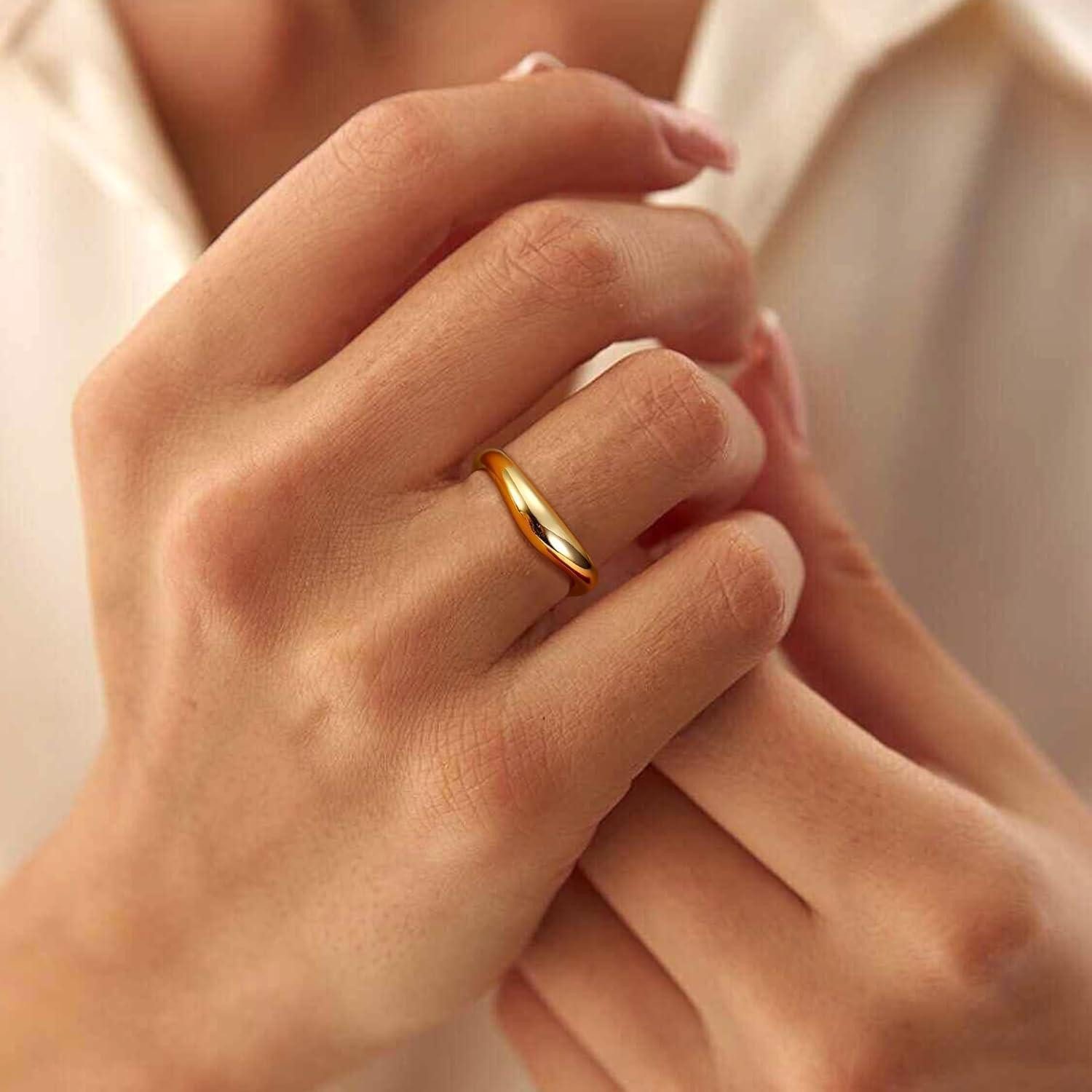 Adramata Verlobungsring Adramata Ring Silber 925 Damen 14K Vergoldet Verstellbar