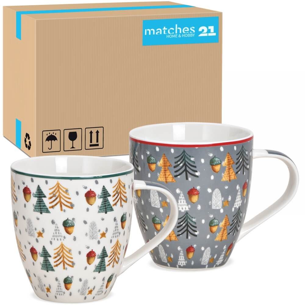 Tasse Große Weihnachtstassen 24er Set Bäume Kaffeetassen