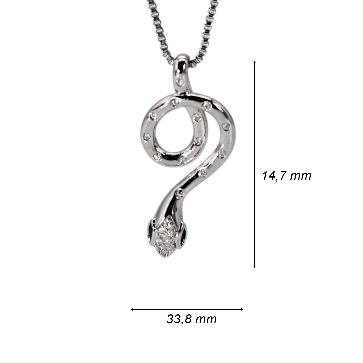 ELLAWIL Edelstahlkette Halskette mit Schlangen Anhänger Kette Zirkonia Venezianerkette (GESCHENKIDEE, Edelstahl, Kettenlänge 40 cm, verlängerbar um 6 cm), inklusive Geschenkschachtel