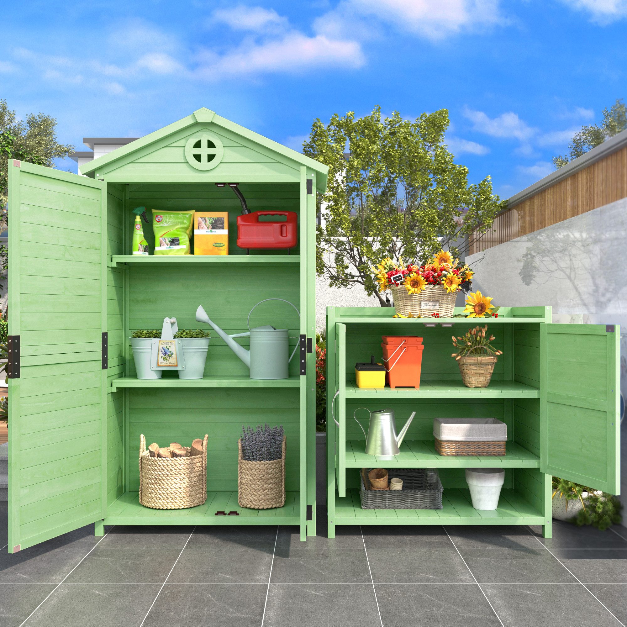 MODFU Geräteschrank Outdoor-Schrank Werkzeugschrank (Wetterfester Outdoor günstig online kaufen