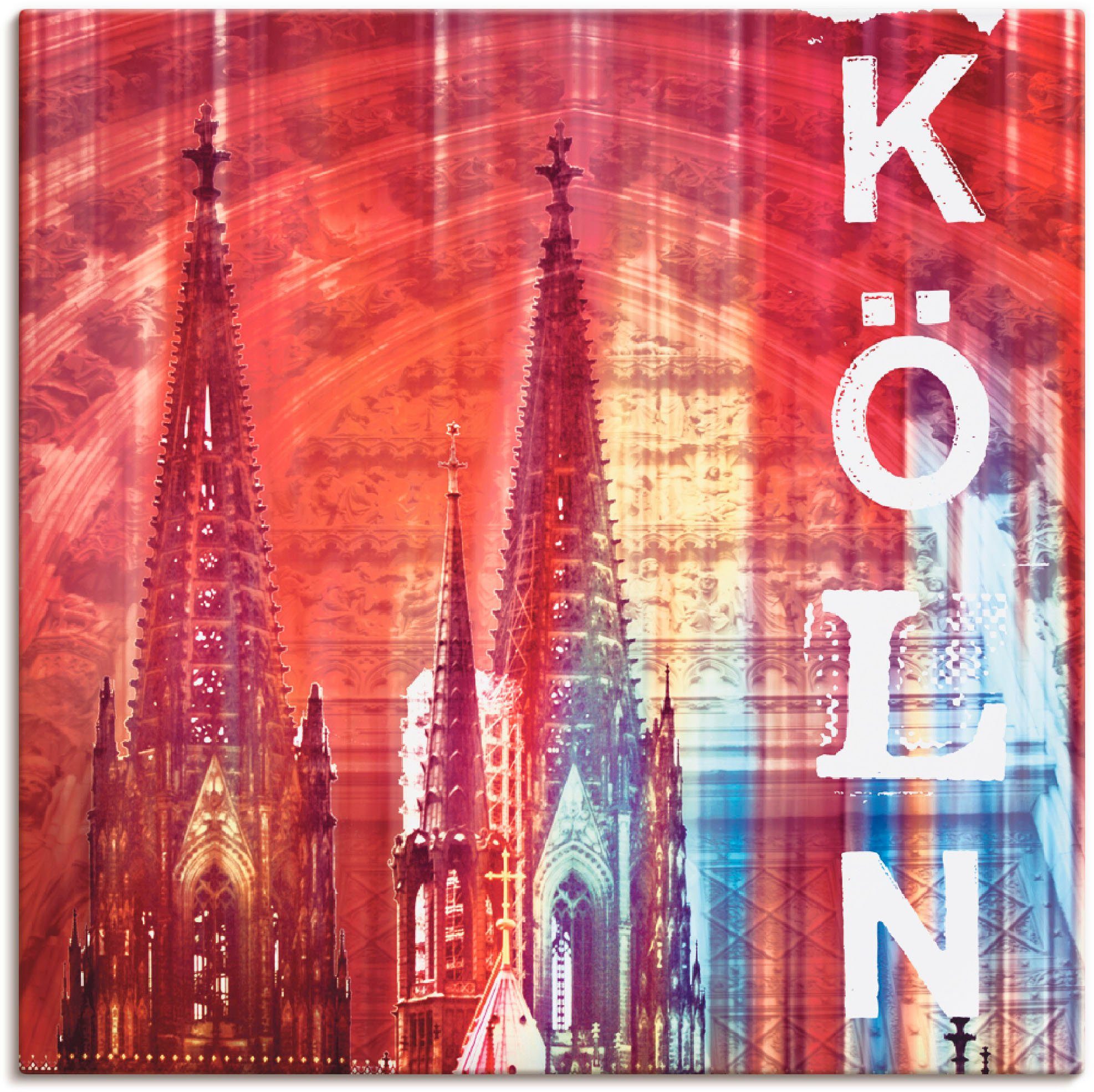 Artland Wandbild Köln Skyline Collage II, Gebäude (1 St), als Leinwandbild, Wandaufkleber oder Poster in versch. Größen