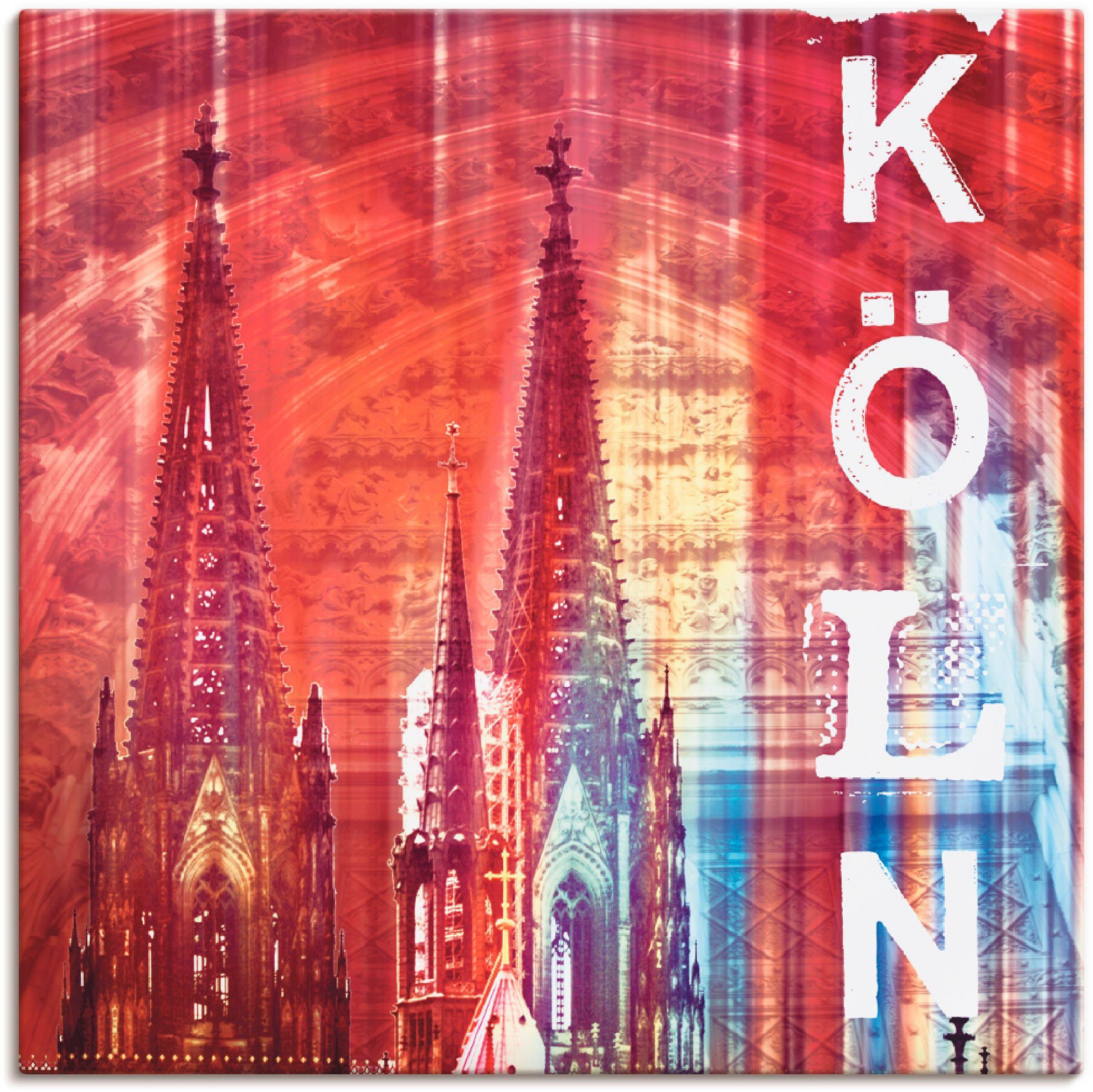 Artland Leinwandbild Köln Skyline Collage II, Gebäude (1 St), auf Holzrahmen gespannt