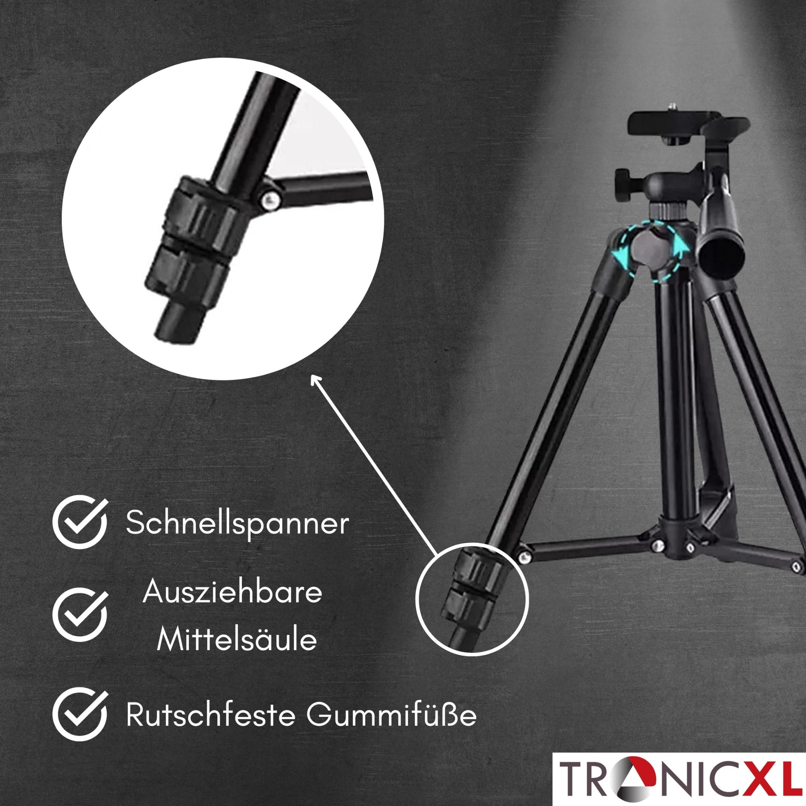 TronicXL Handy Stativ Smartphone Halterung Ständer für Apple iphone Samsung Tischstativ (Höhenverstellbar von 30-60cm)