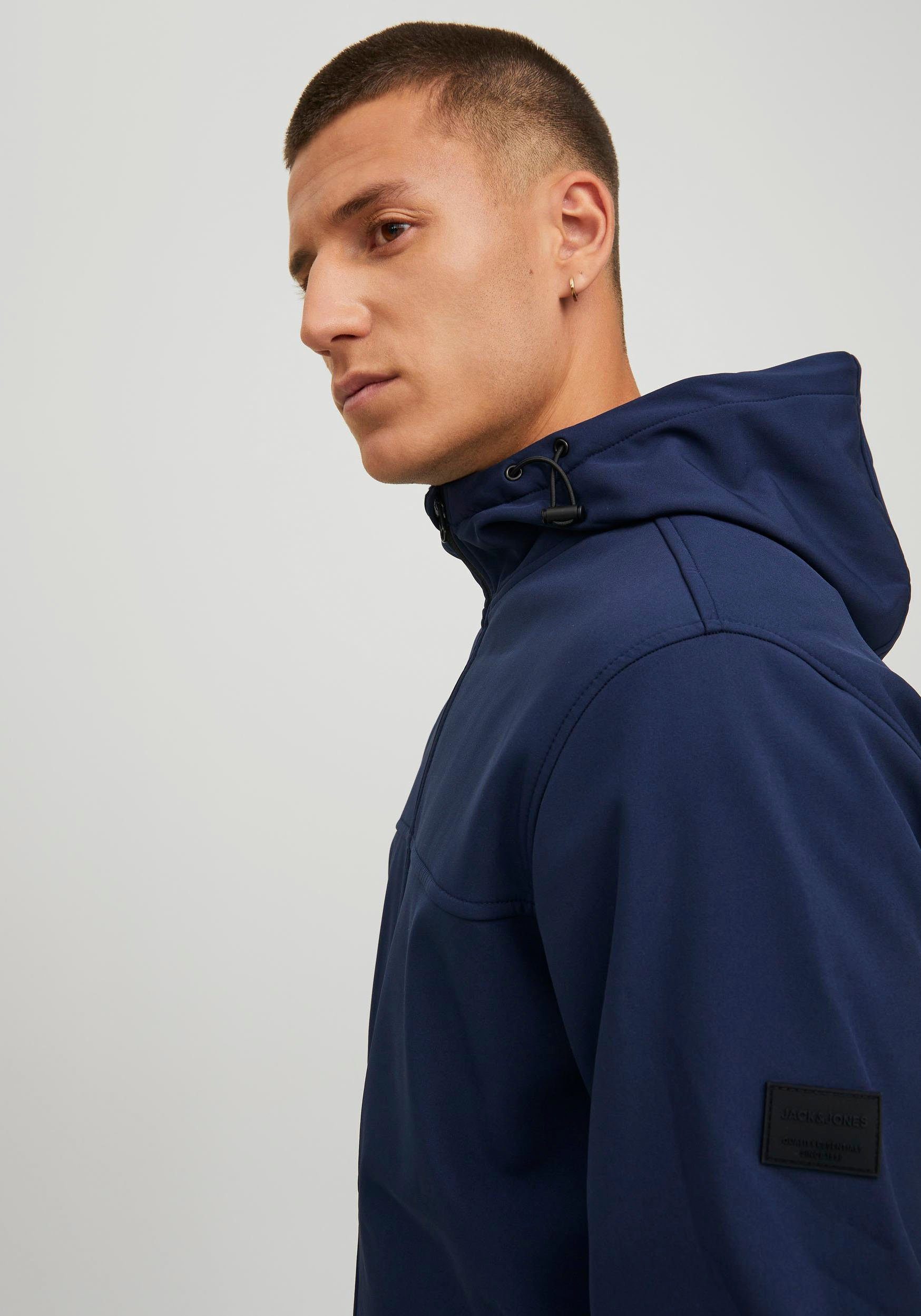 Jack & Jones Softshelljacke MARVIN navy SOFTSHELL HOOD