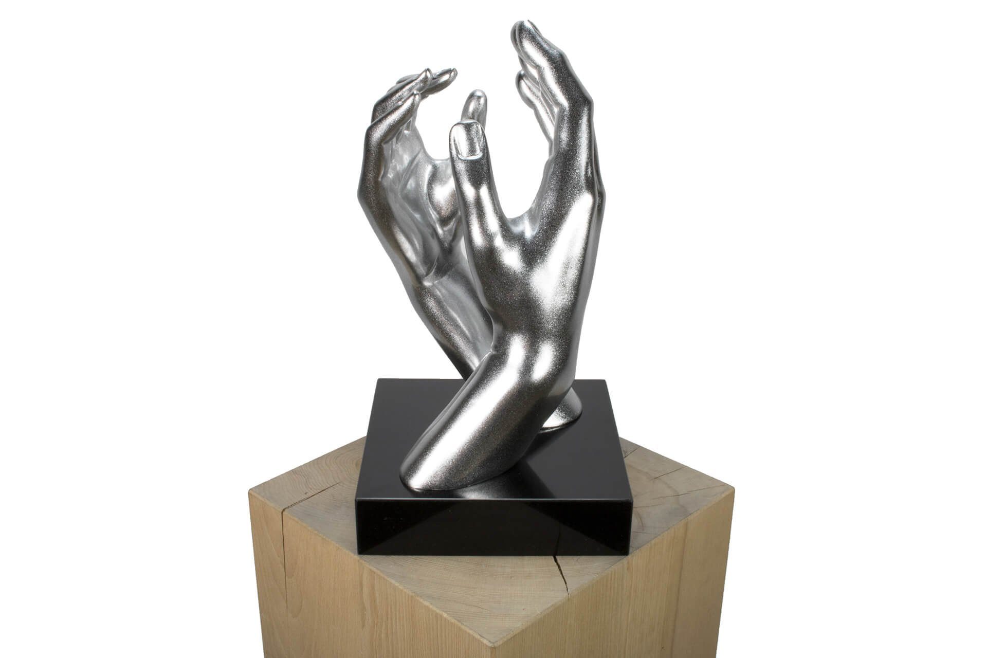 KUNSTLOFT Dekofigur Was auch passiert 21x41x21 cm, handgefertigte Figur aus Kunststein