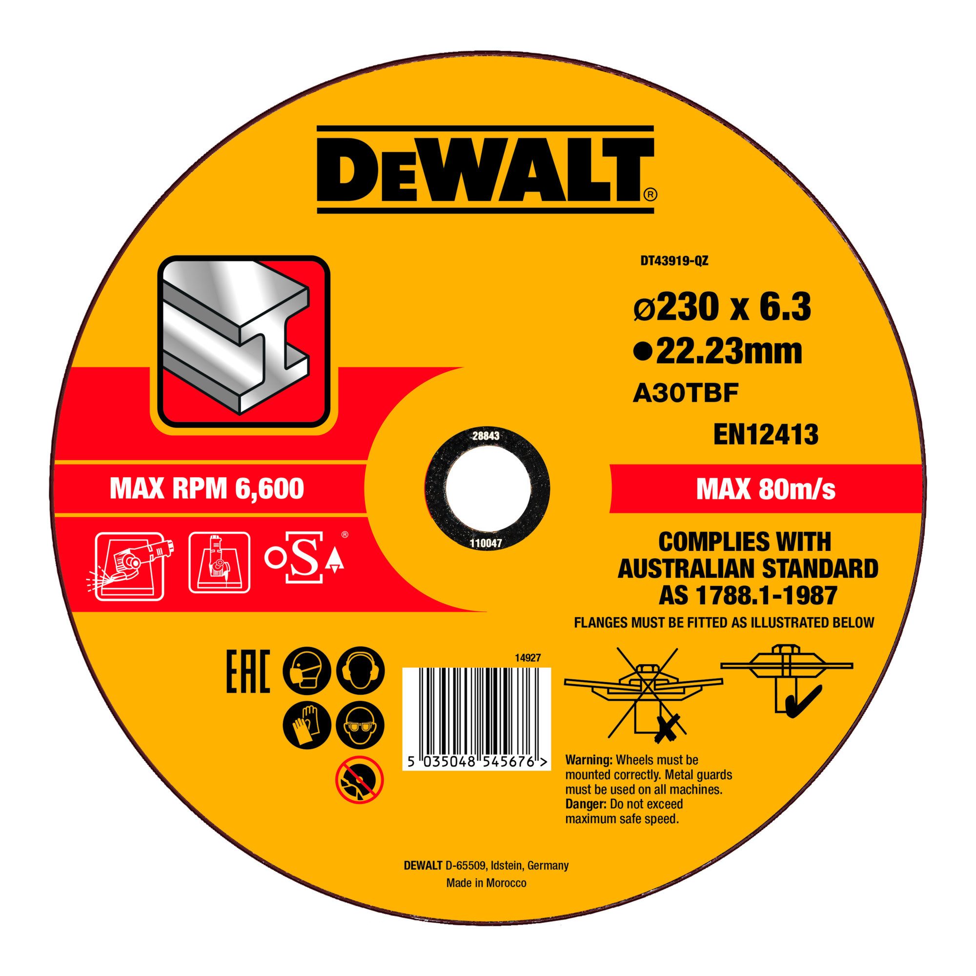 DeWalt Schruppscheibe DEWALT Schruppscheibe Metall gekröpft 230x6,3mm