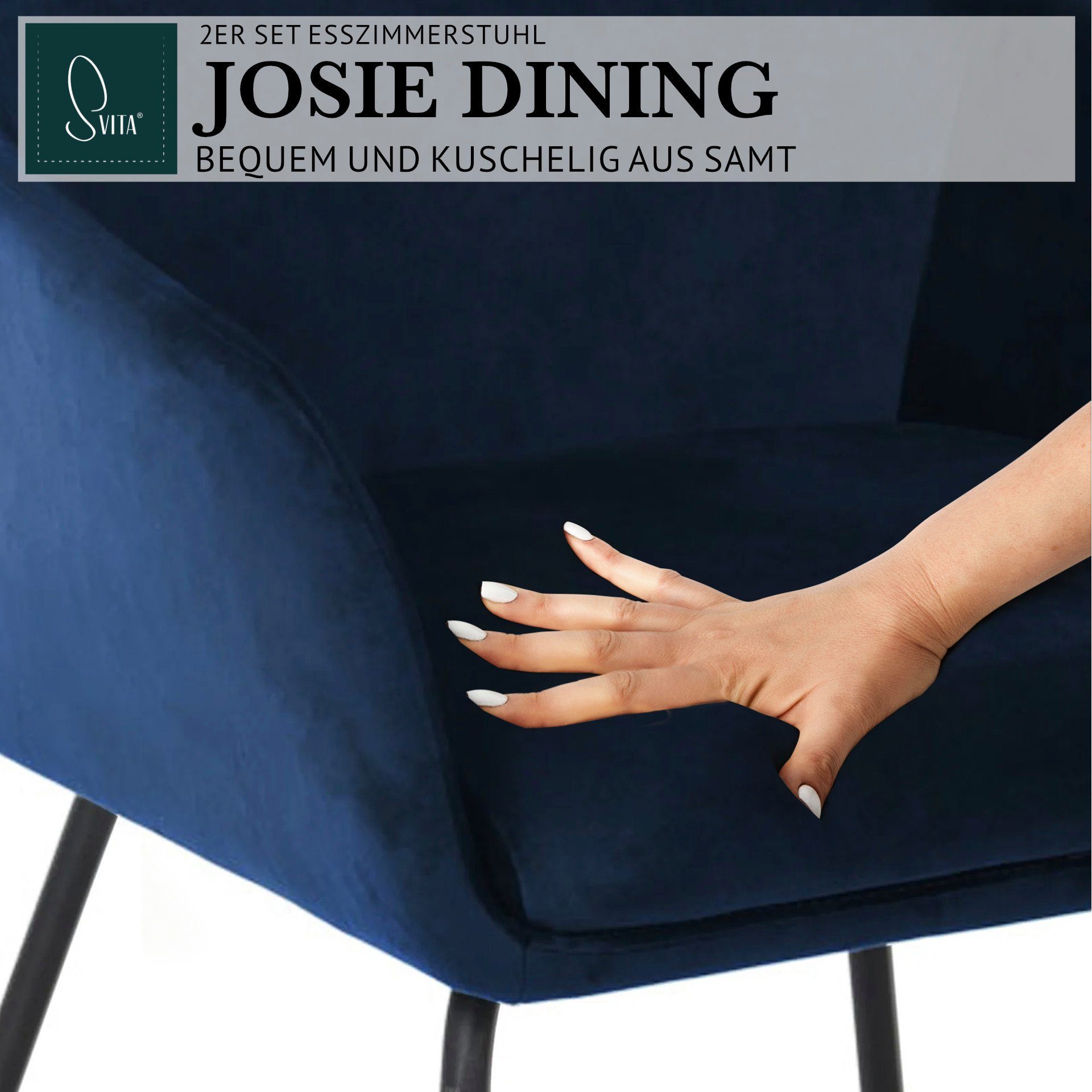SVITA Esszimmersessel JOSIE Sessel), DINING (Set, gemütlich, 2-St., breite Sitzfläche, dicke pflegeleicht Polsterung