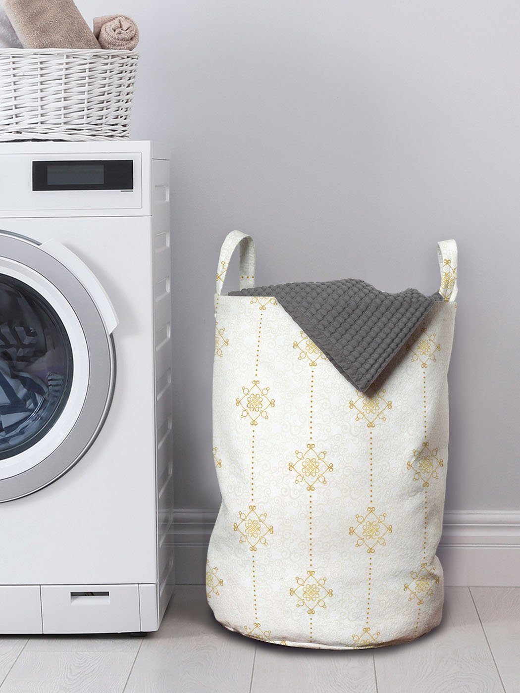 Abakuhaus Wäschesäckchen Wäschekorb mit für ornates Waschsalons, Abstrakt Kordelzugverschluss Horizontal Griffen Kunst