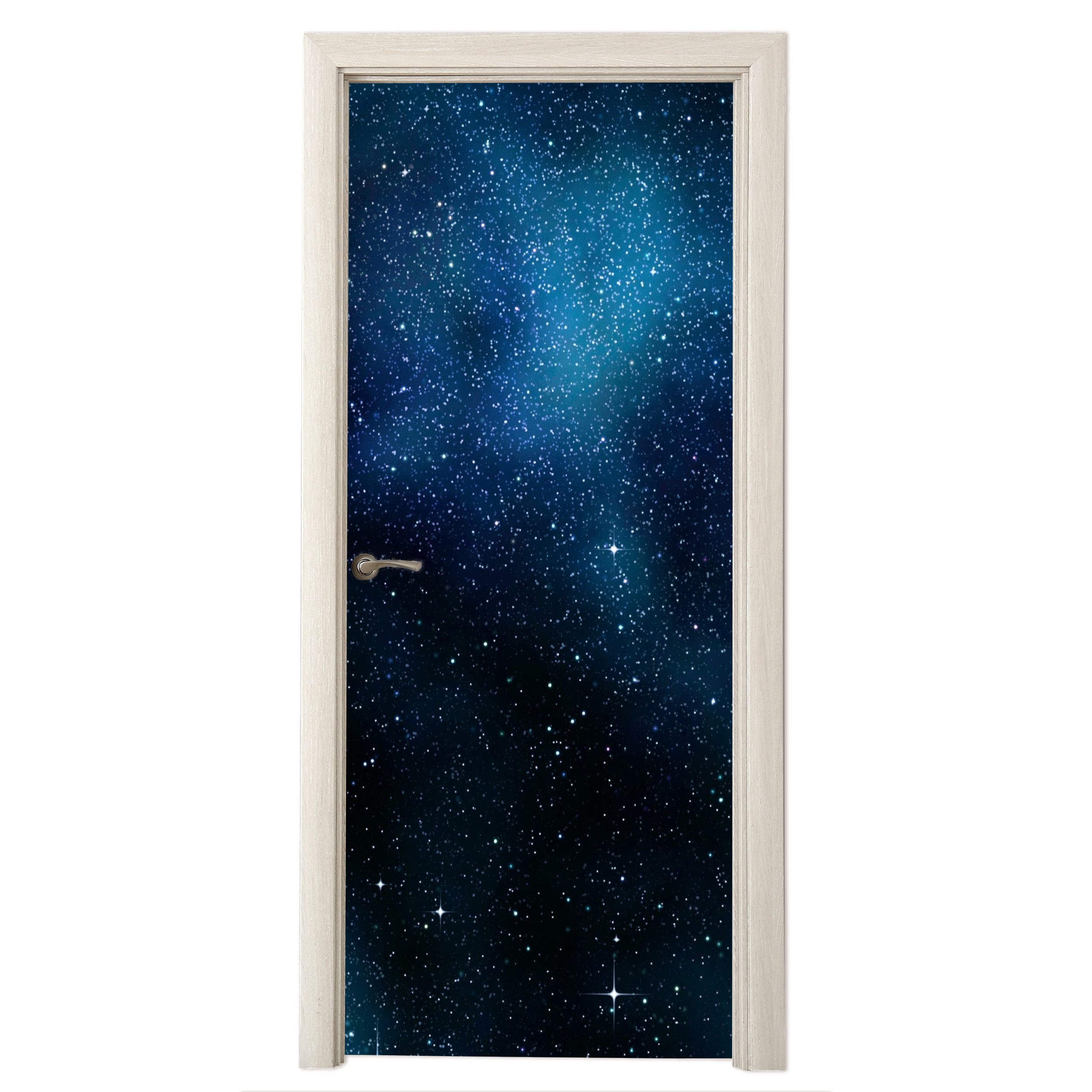 MuchoWow Türtapete Galaxie - Nacht - Milchstraße, Matt, bedruckt, (1 St), Selbstklebende Tapete, Folie für Möbel, 70x215 cm